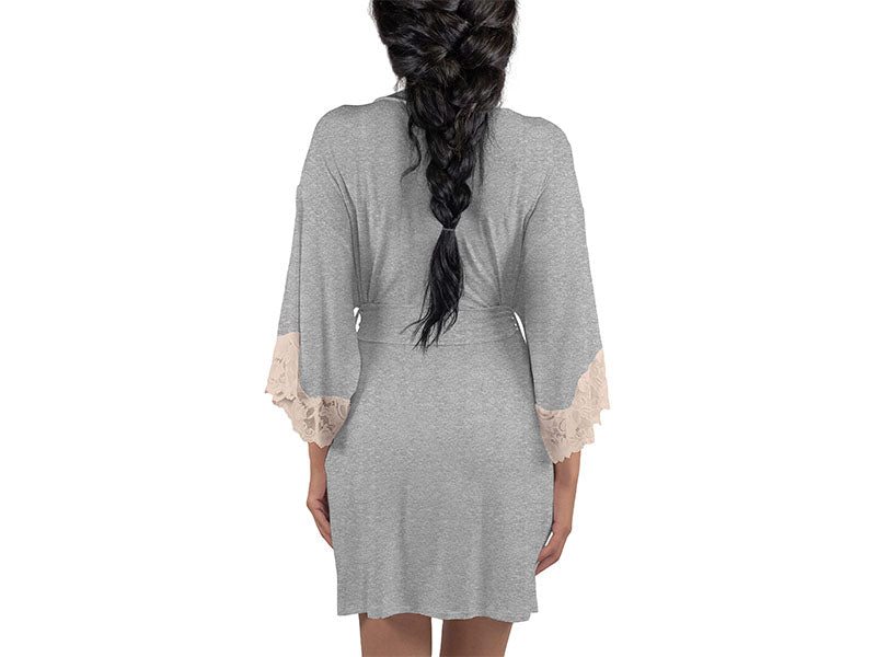 Calla Modal Kimono with Lace | Champagne / Heather Grey