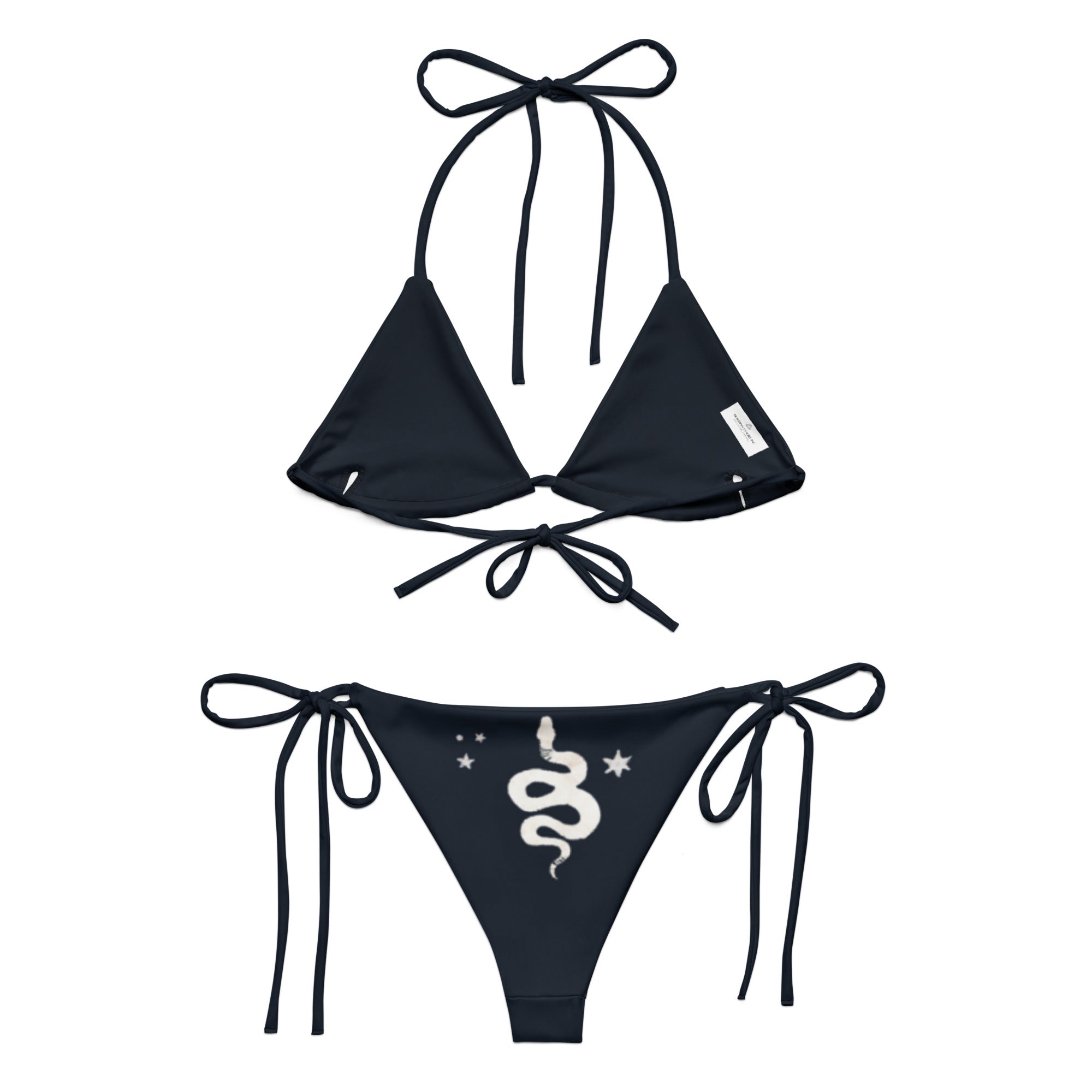 Vega String Bikini in Black Draco