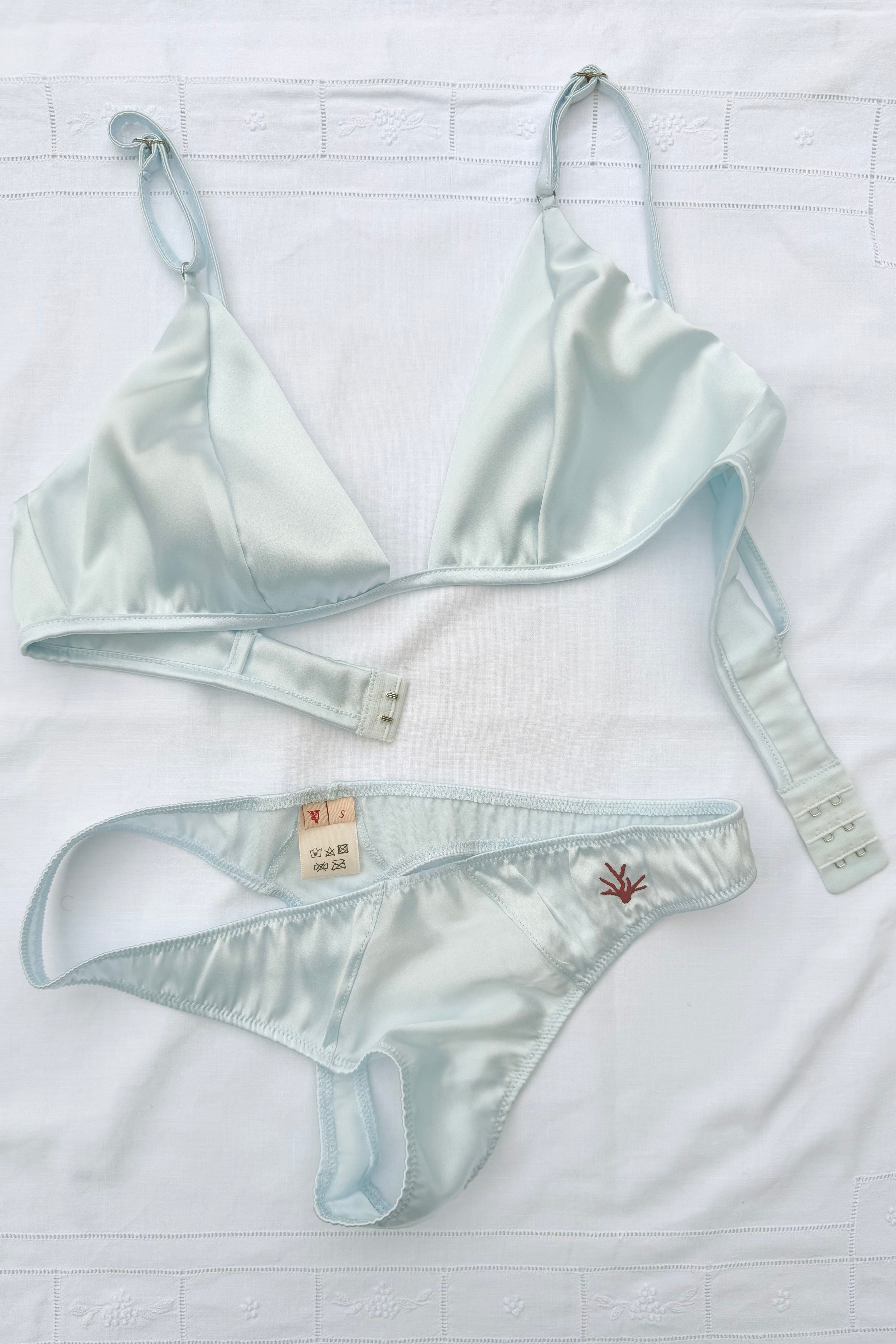 Amalia Silk Thong | Mother of Pearl