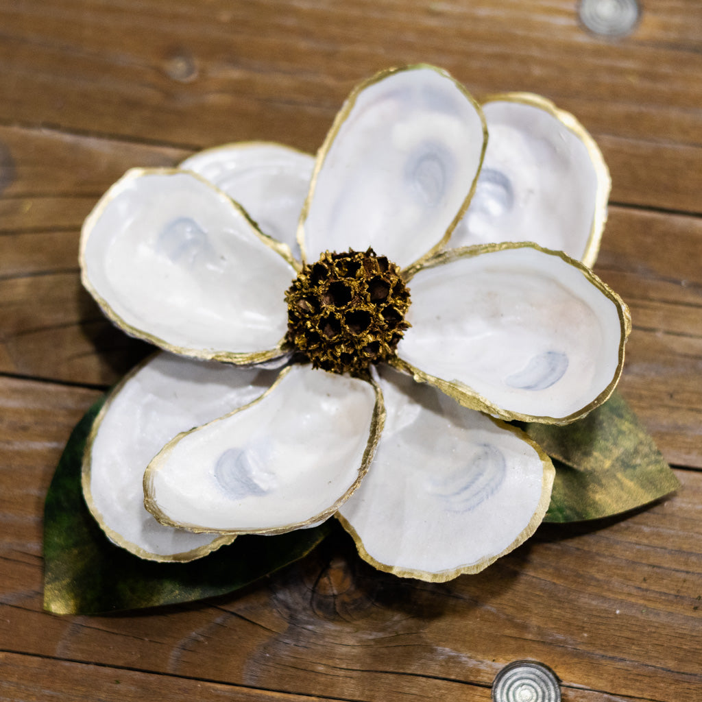 White Oyster Shell Magnolia Flower in Gift Box