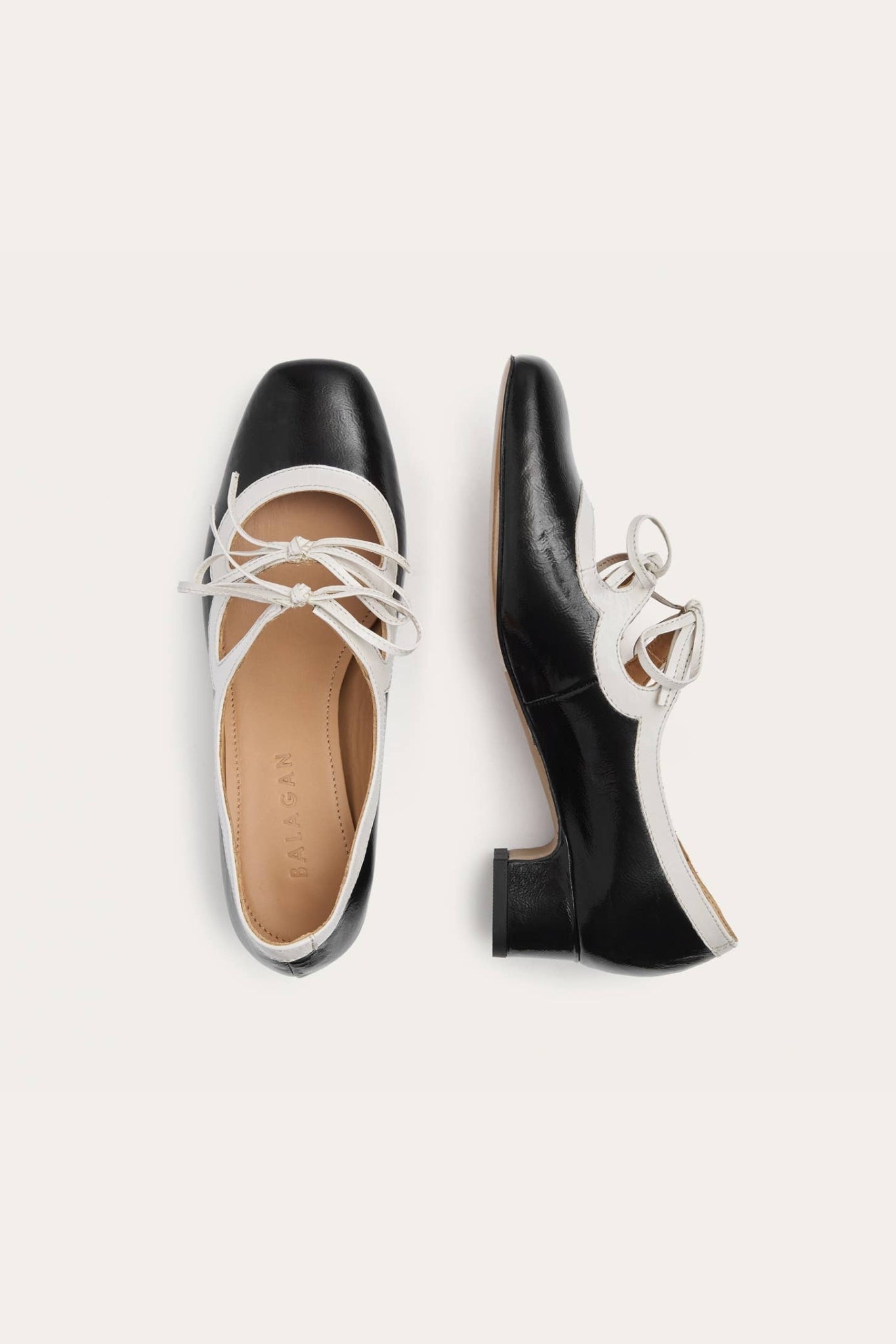 Greta Heels in Black & White Gloss