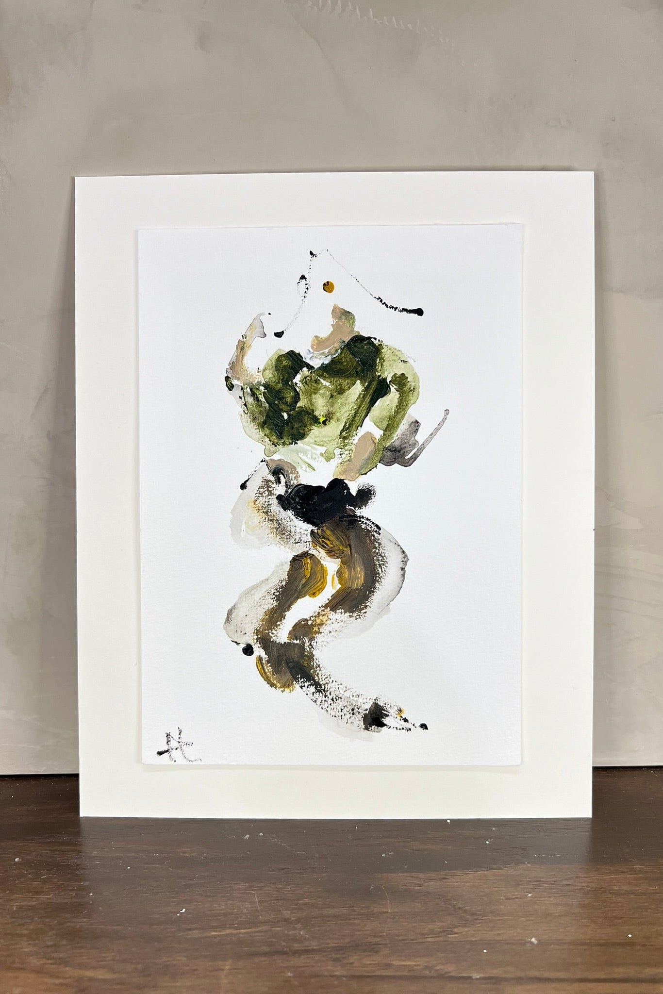 Abstract art print on a white background with a gray frame.