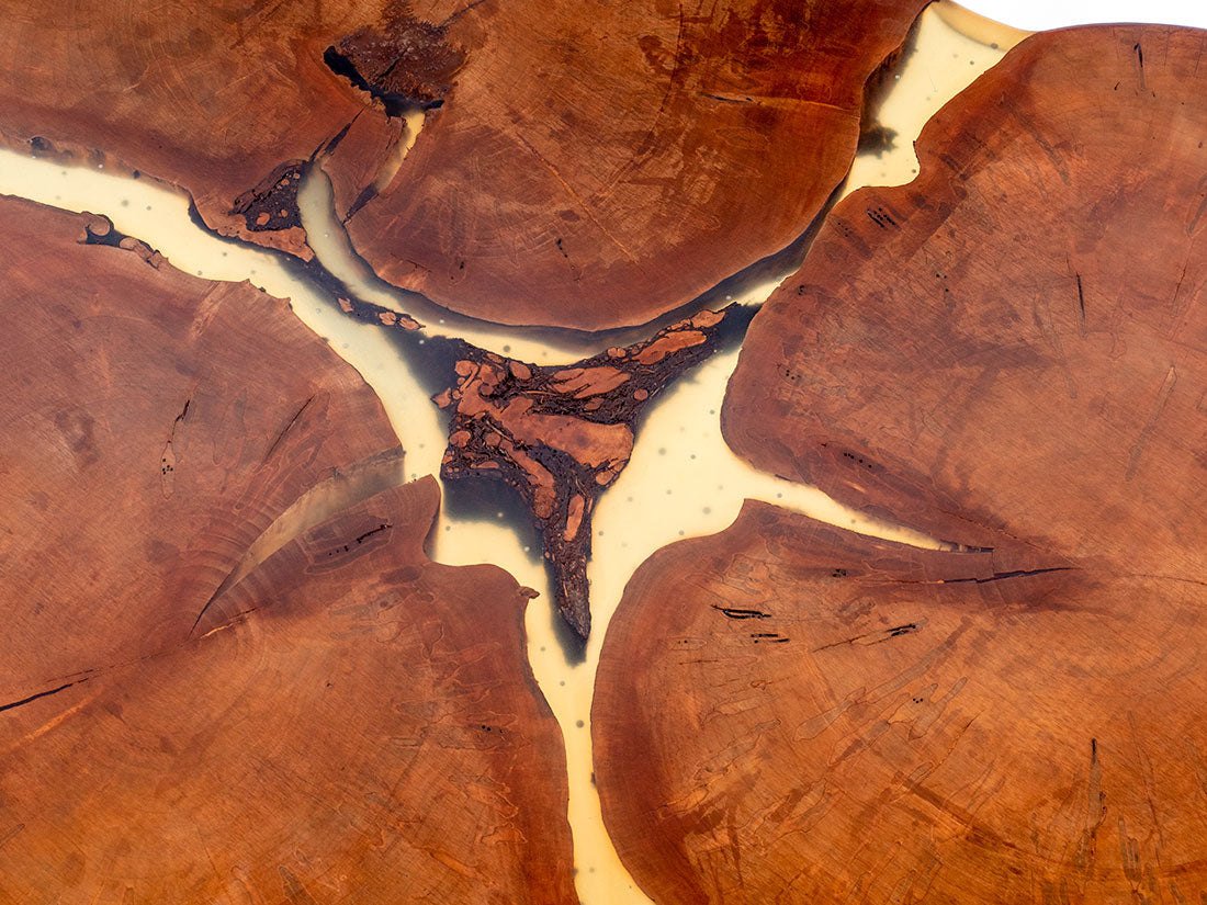 3 Heart Red Ambrosia Maple Table w/ Starfruit Legs
