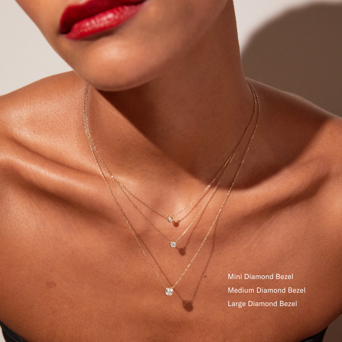 Medium Diamond Bezel Necklace