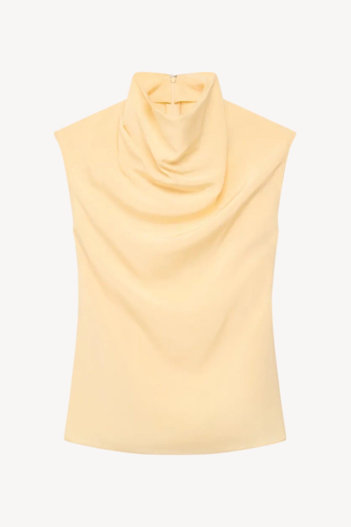 Yellow sleeveless top on a white background