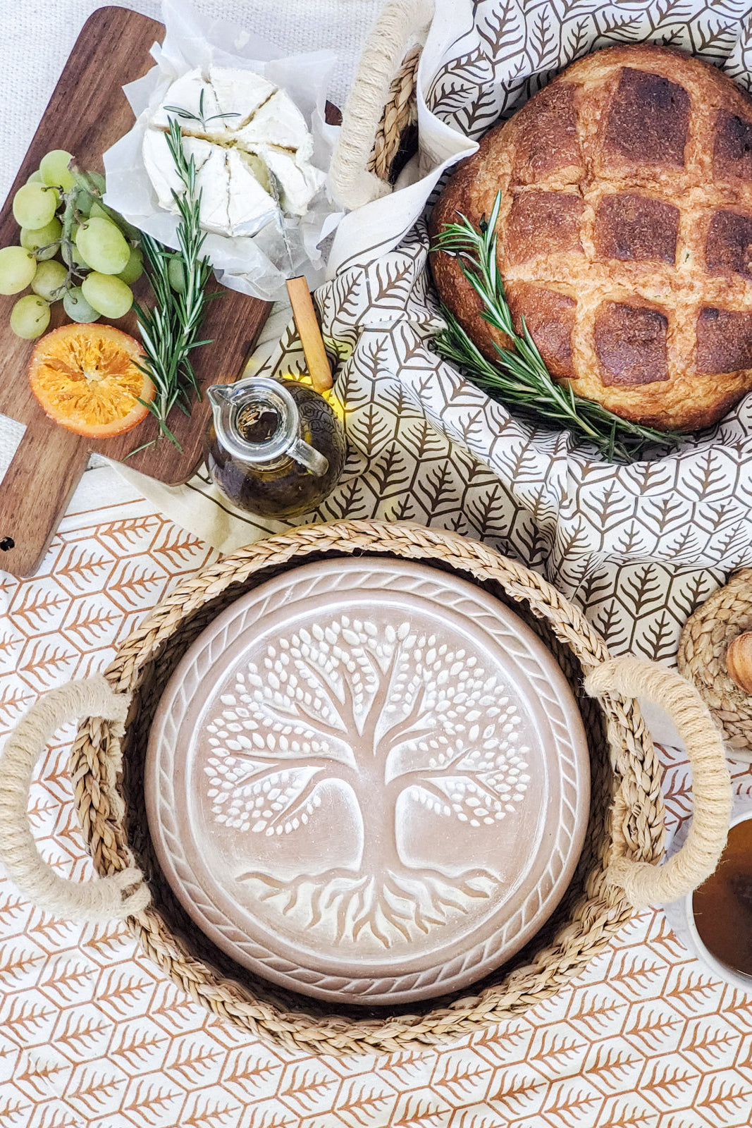 Bread Warmer & Basket - Tree of Life Round-1
