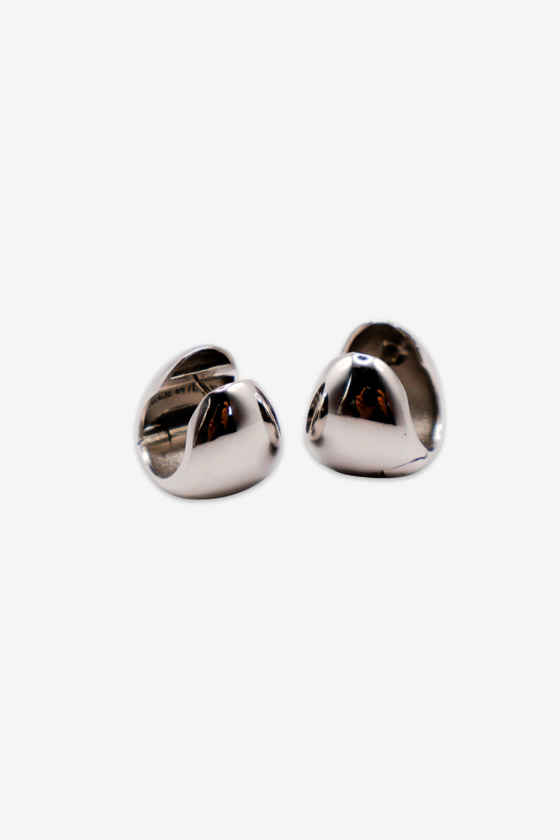 Italian Silver Peanut-Shaped Earrings