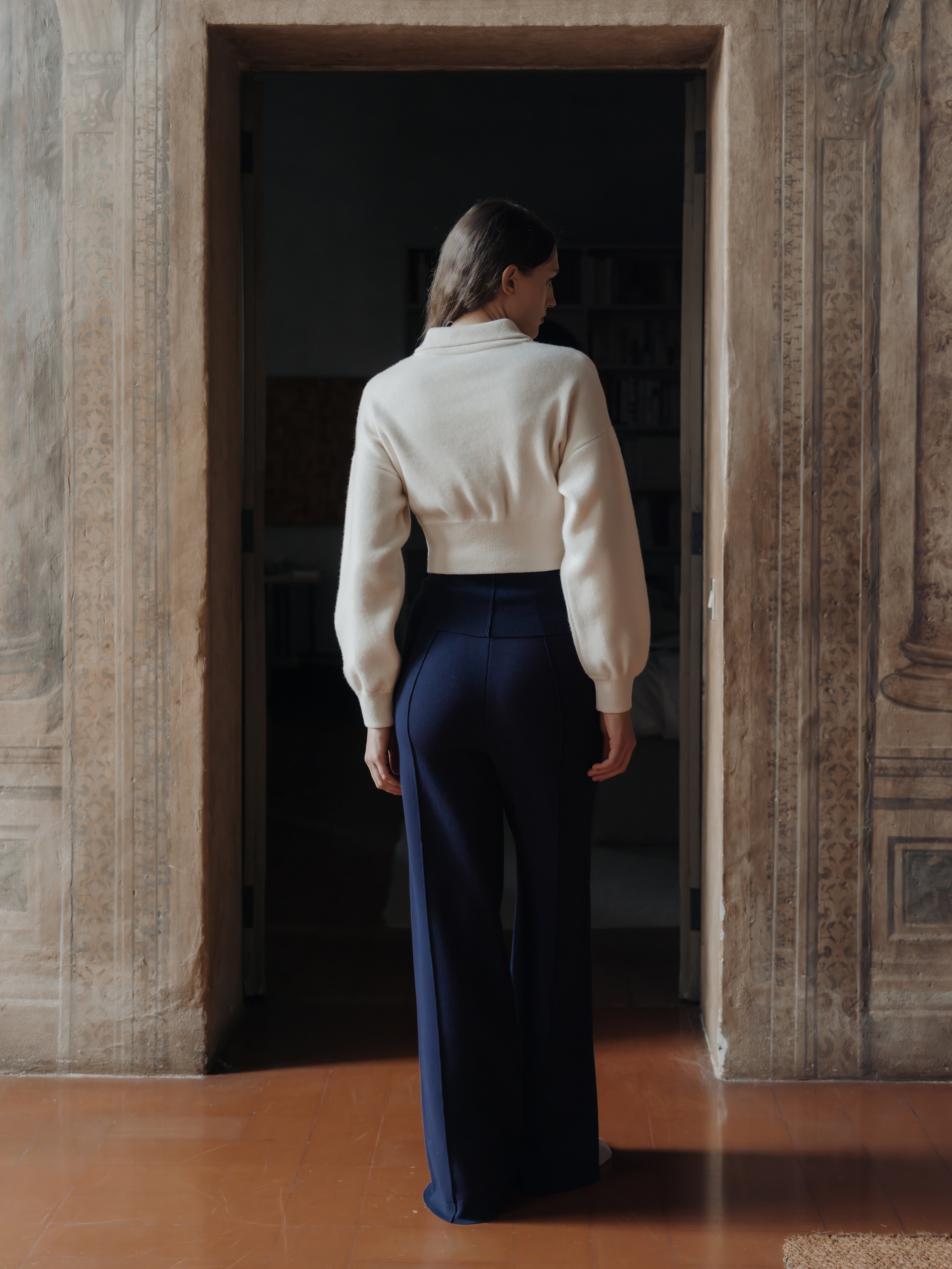 Superfine Lambswool Cropped Polo