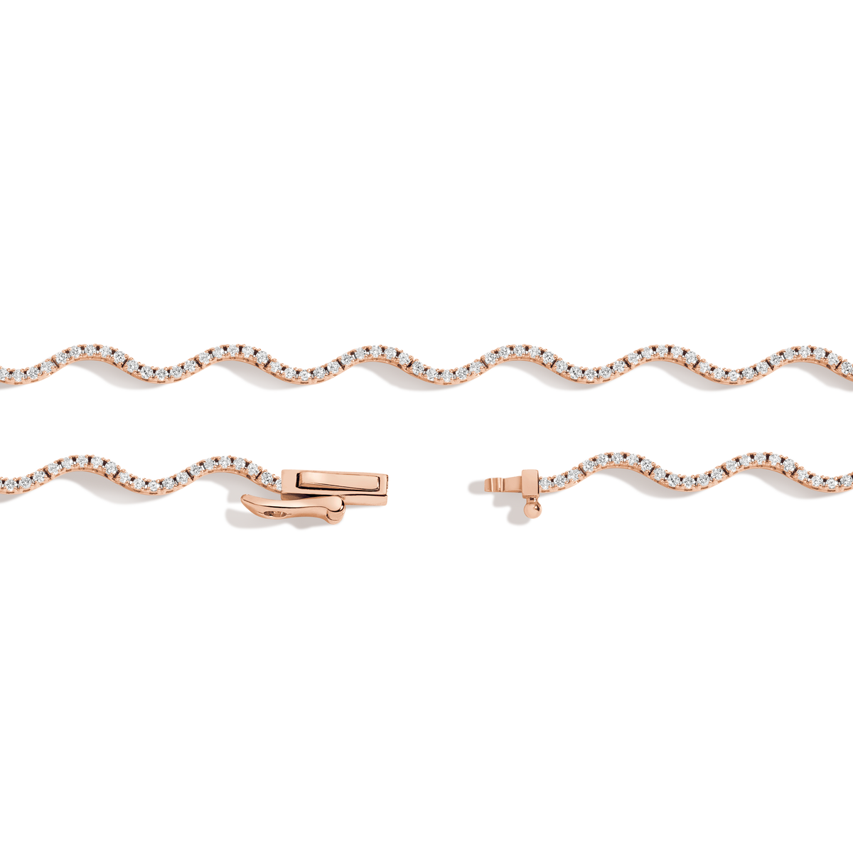 Lab Grown Diamond Wave Tennis Necklace