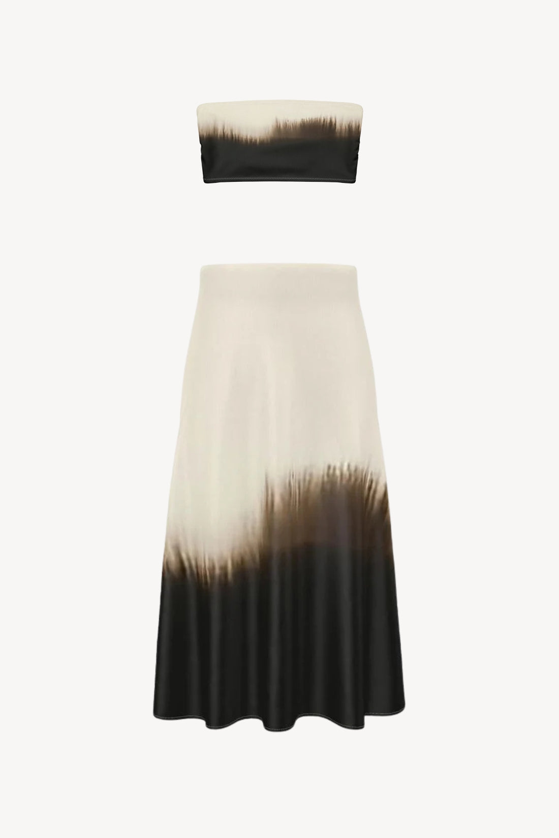 Zeke Bandeau and Silk Dress in Dark Matter