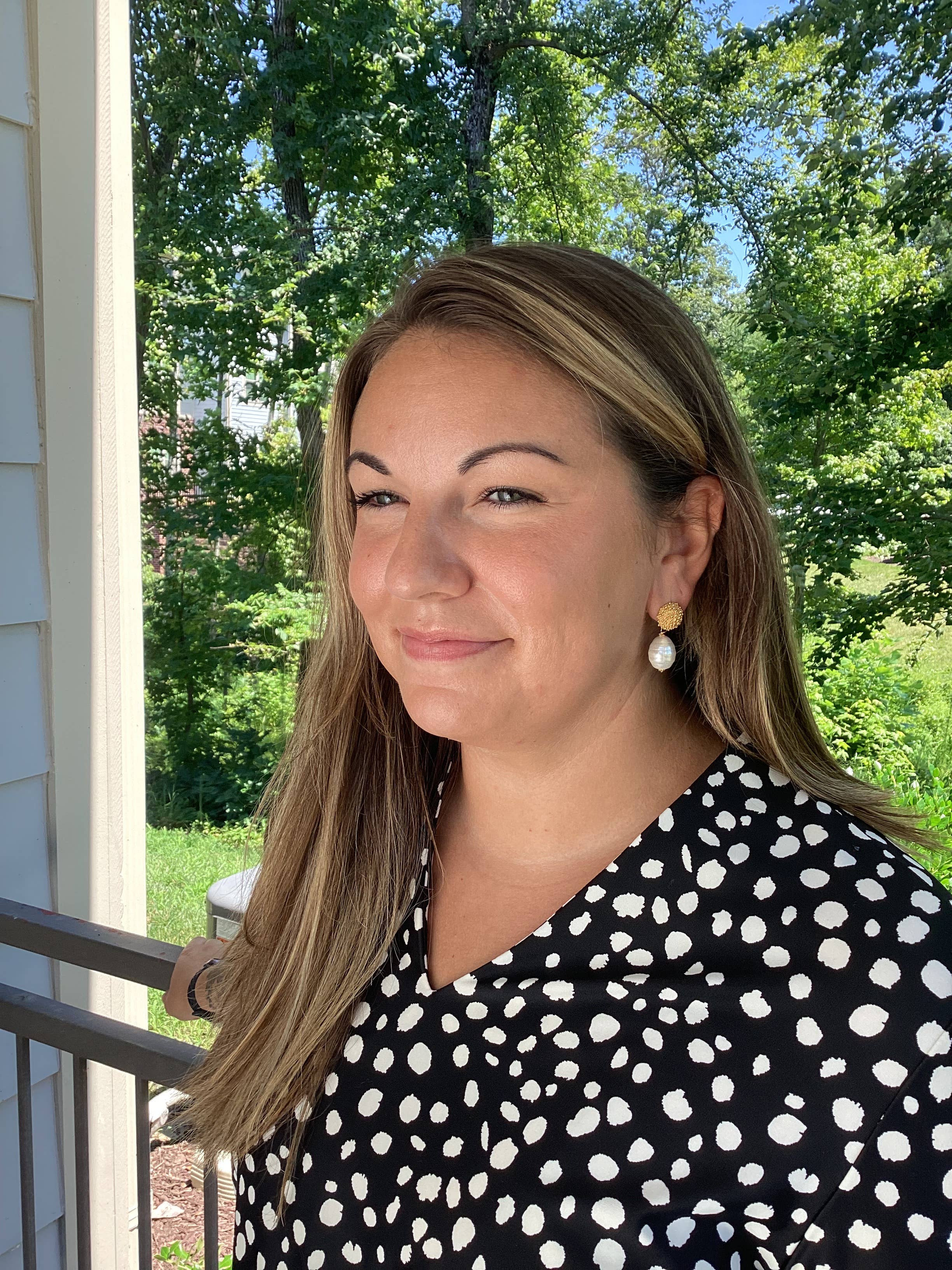 Corrine Gold Plated Baroque Pearl Dangle Earrings