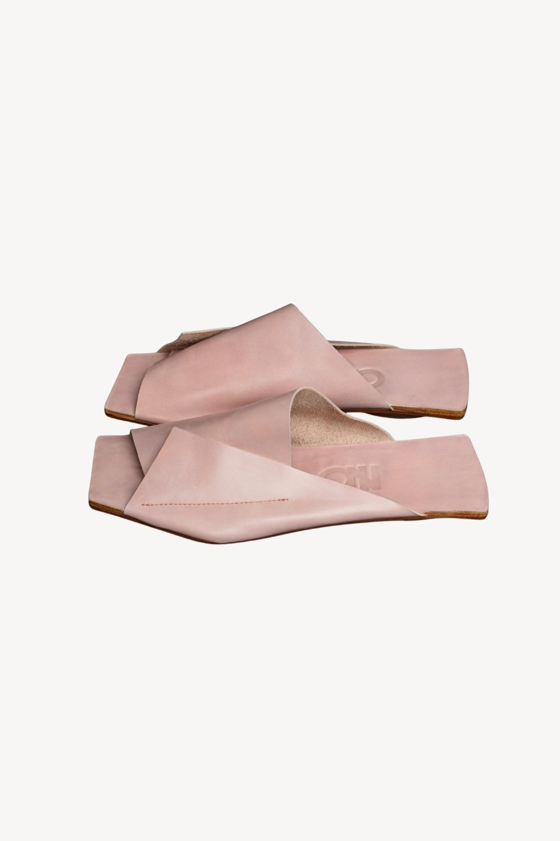 Amos Handcrafted Pink Leather Slides