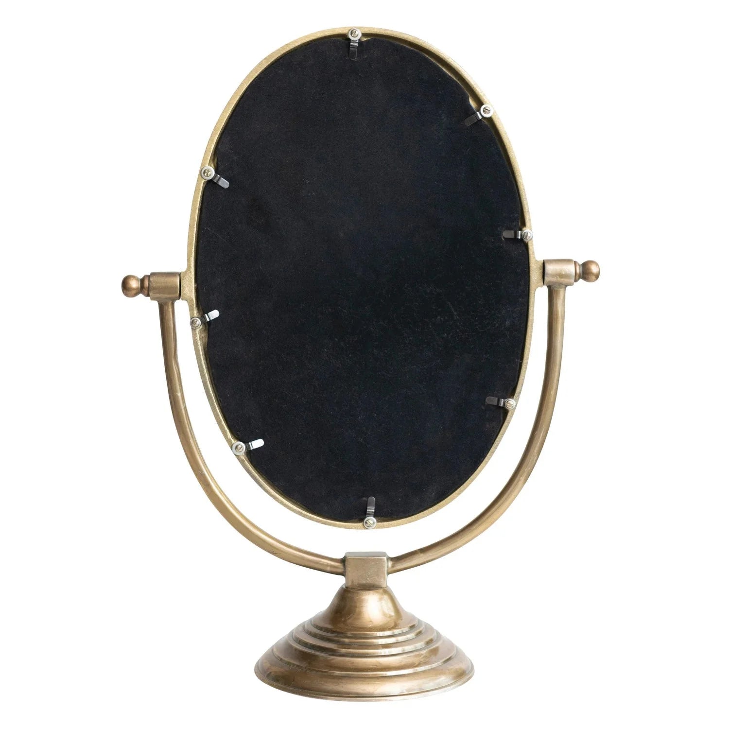 Austine Framed Mirror on Stand | Antique Brass Finish