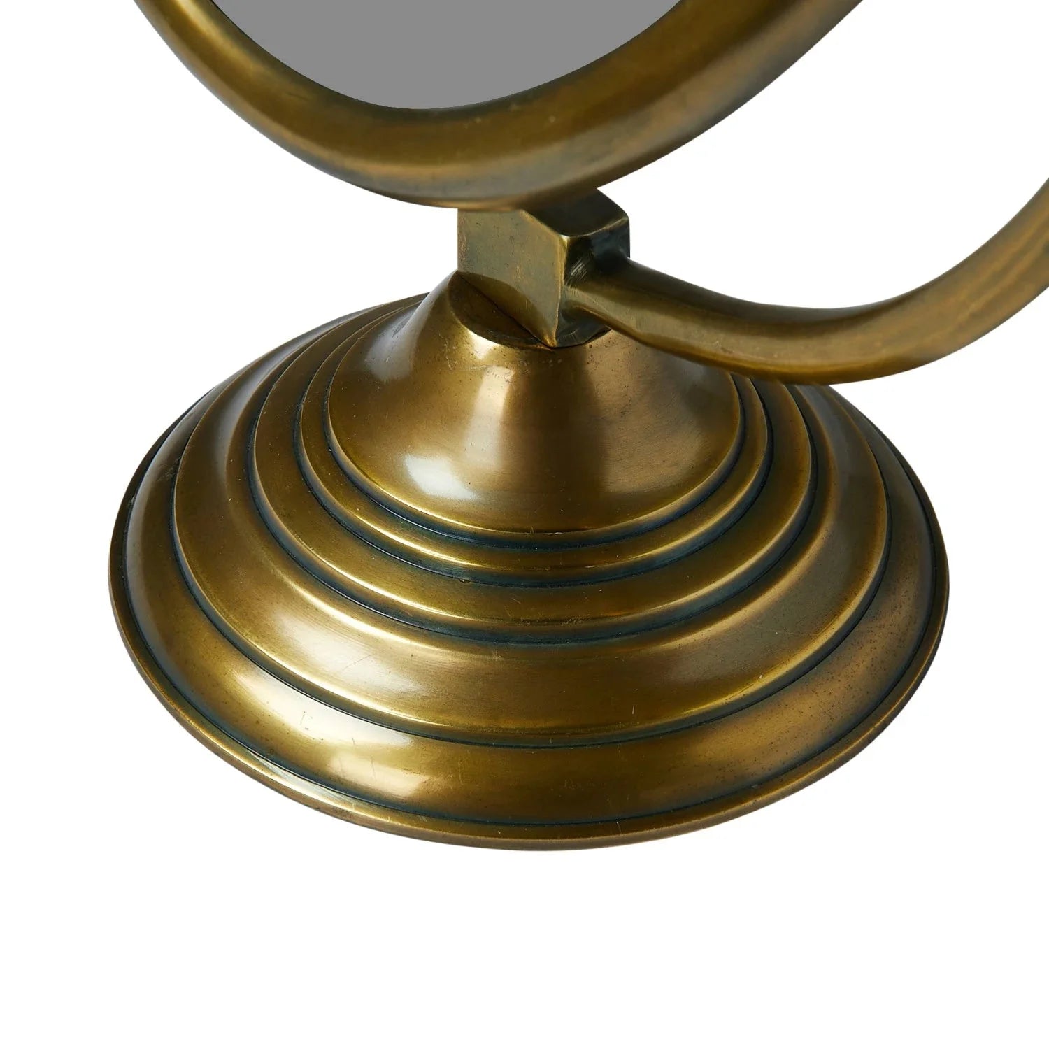 Austine Framed Mirror on Stand | Antique Brass Finish