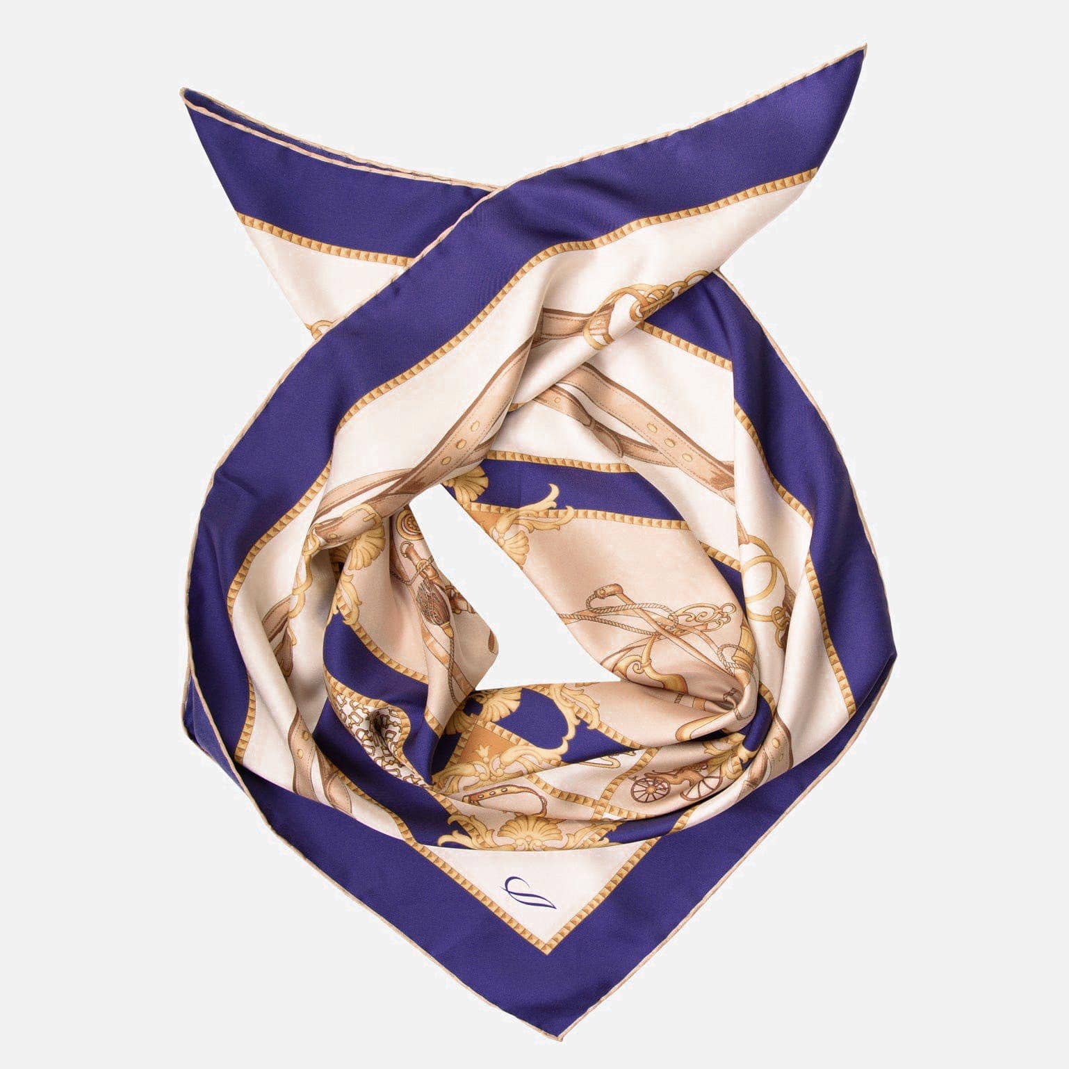 Vittoria - Blue Hand Rolled Silk Foulard