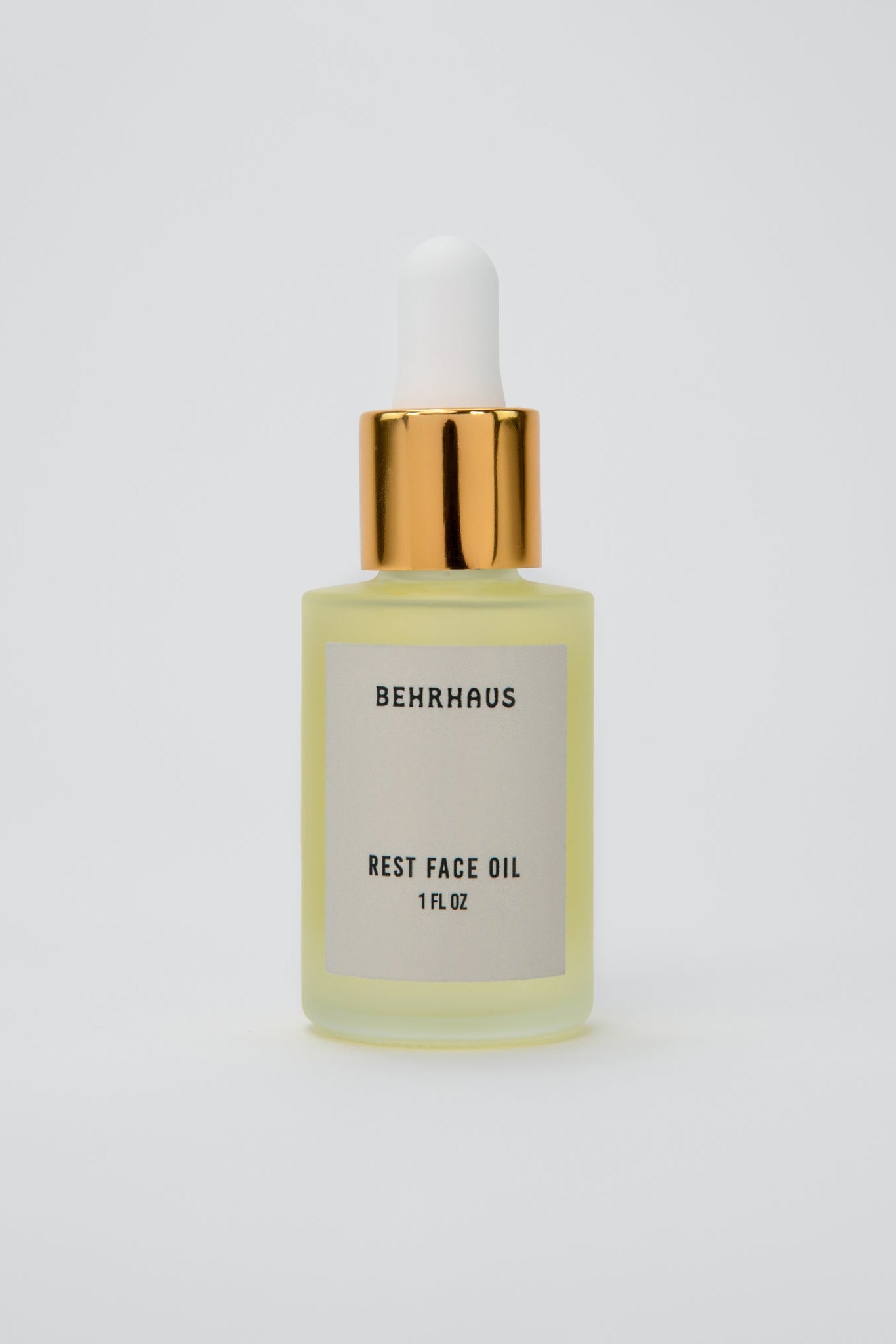 Bottle of Behrhaus Best Face Oil with dropper on a white background