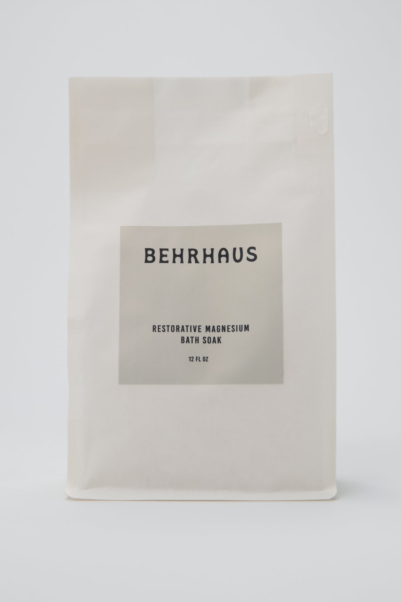 BEHRHAUS restorative magnesium bath soak packaging on a white background