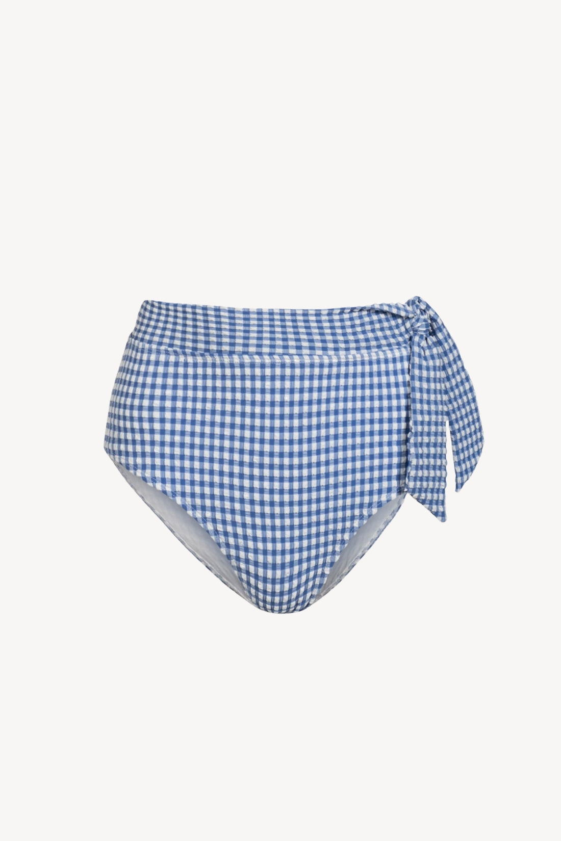 Side Tie High Waist Bottom In Bluebell Gingham