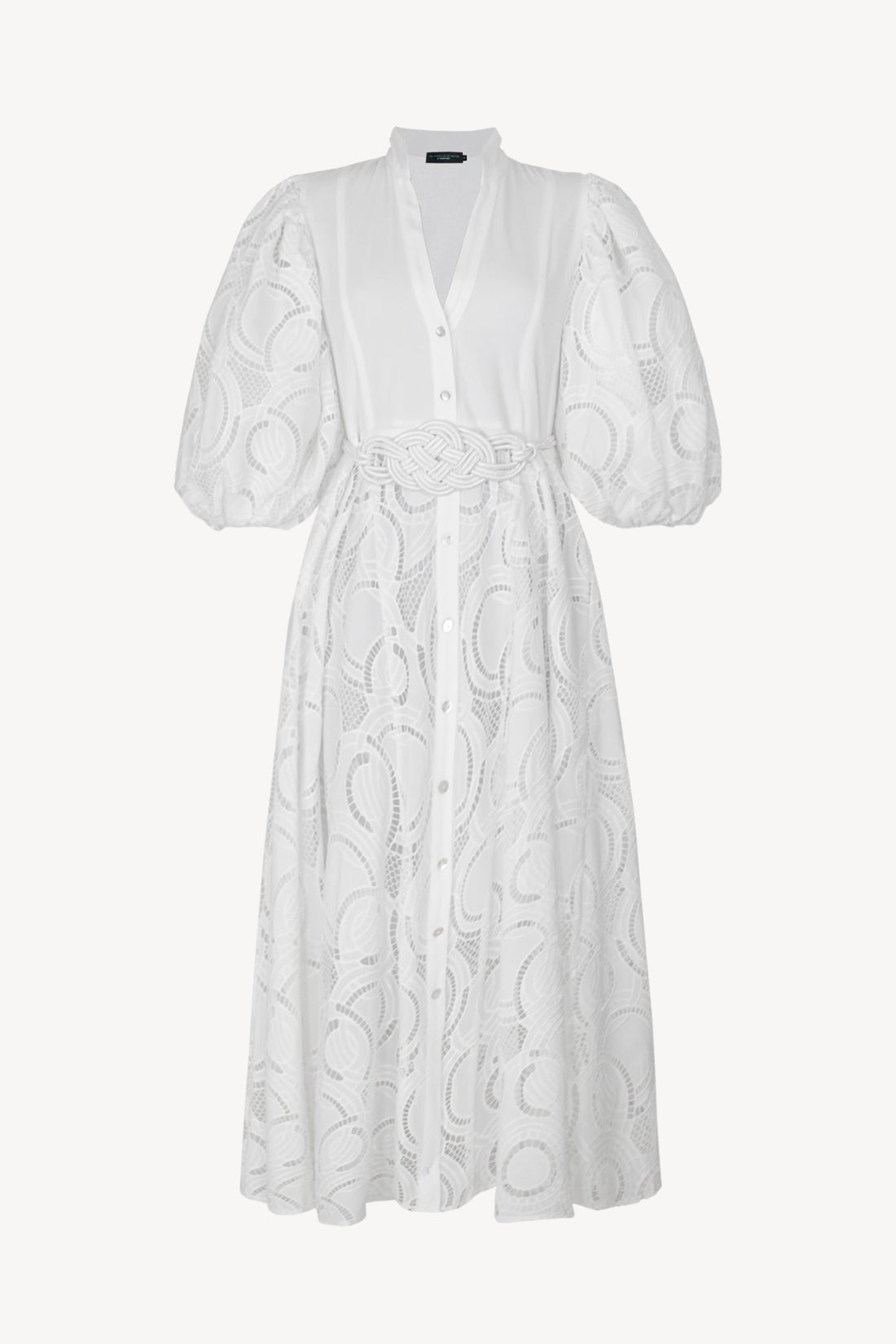 BROMELIA DRESS IN WHITE EYELET