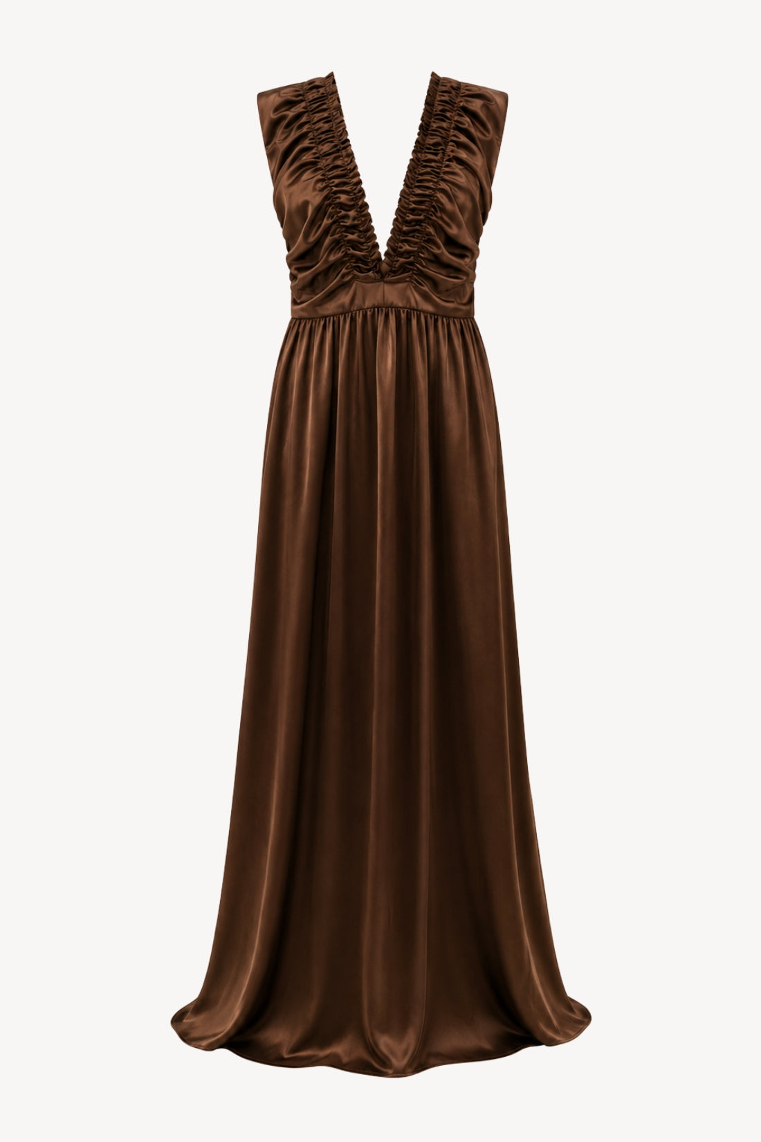 Pala Deep V Ruffled Gown