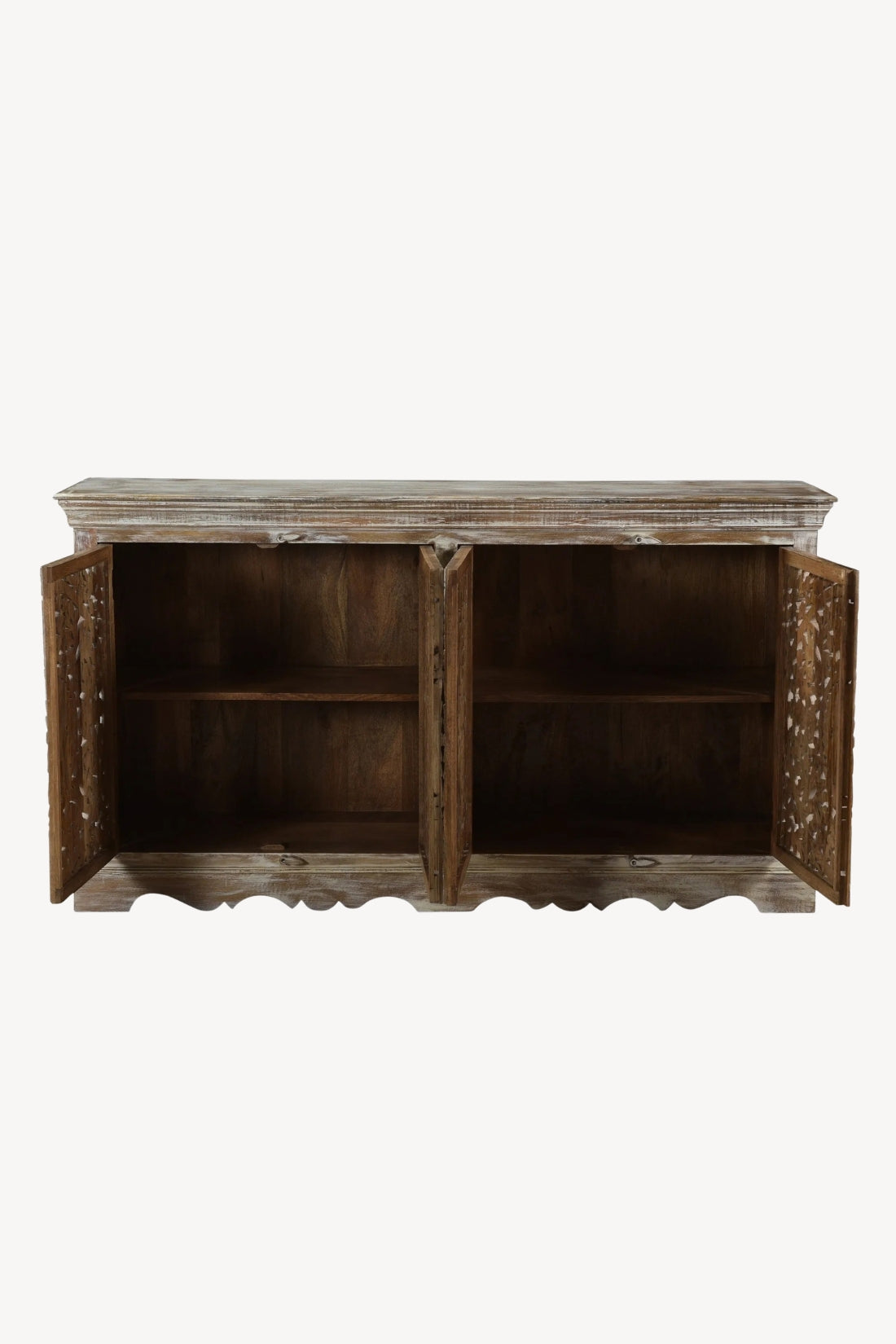 Carved Wooden 4-Door Sideboard
