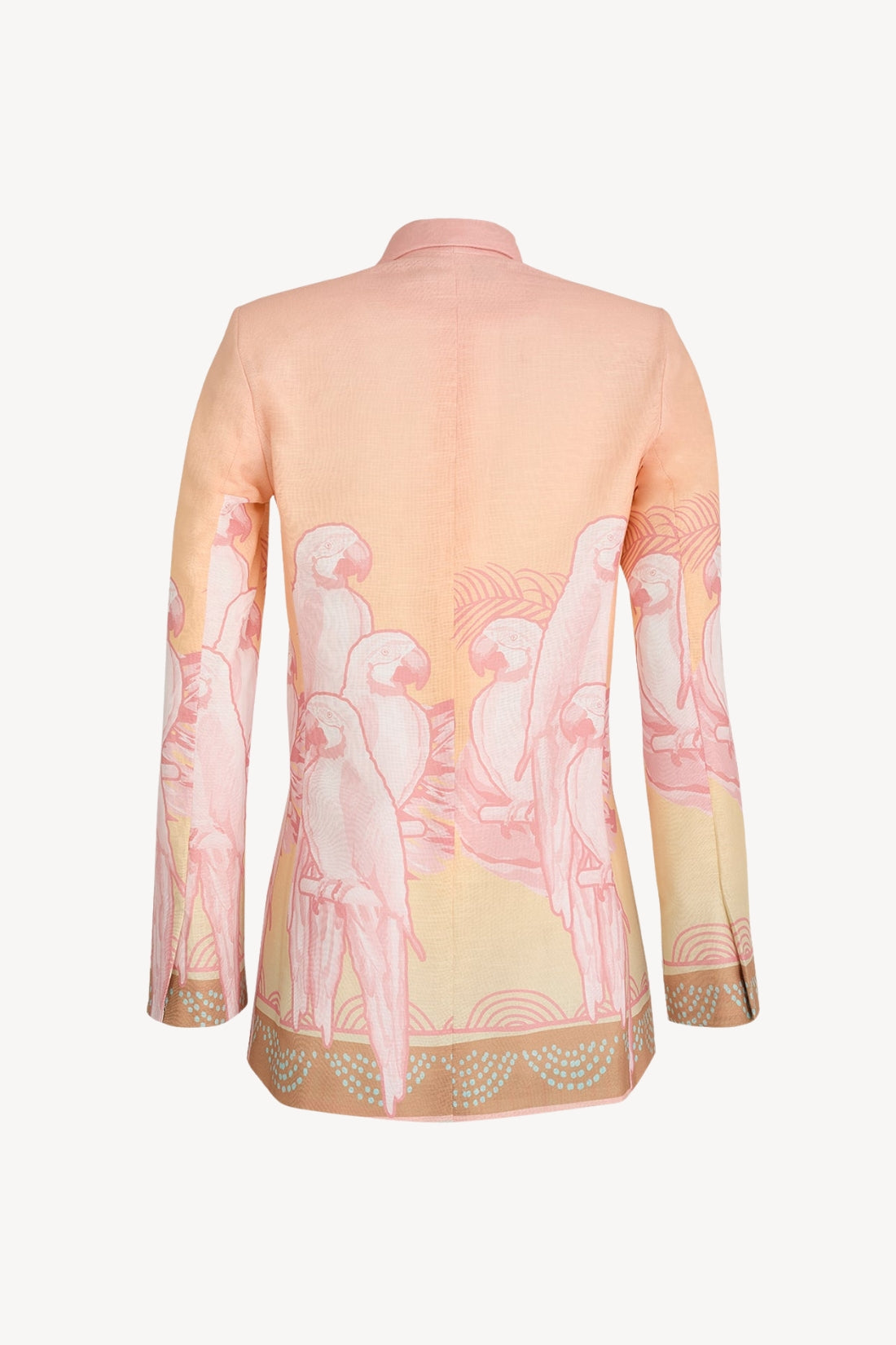 MARCELA TAILORED SUIT JACKET IN CORAL MACAW PRINT
