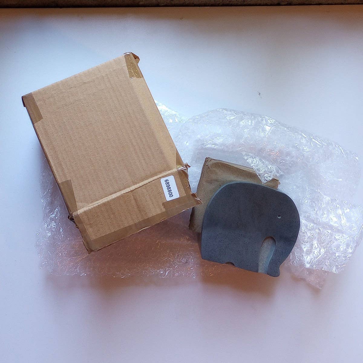 Stone Elephant Holder and 4 Coasters