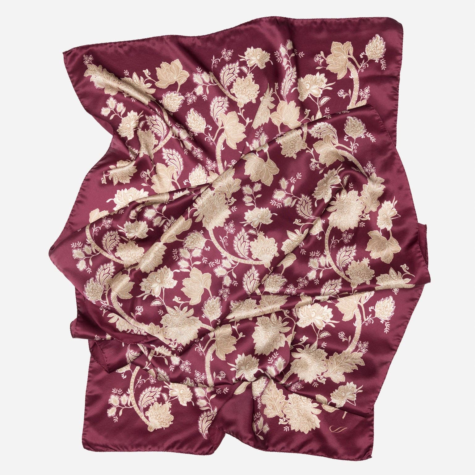 Esmeralda Burgundy Silk Scarf/Shawl