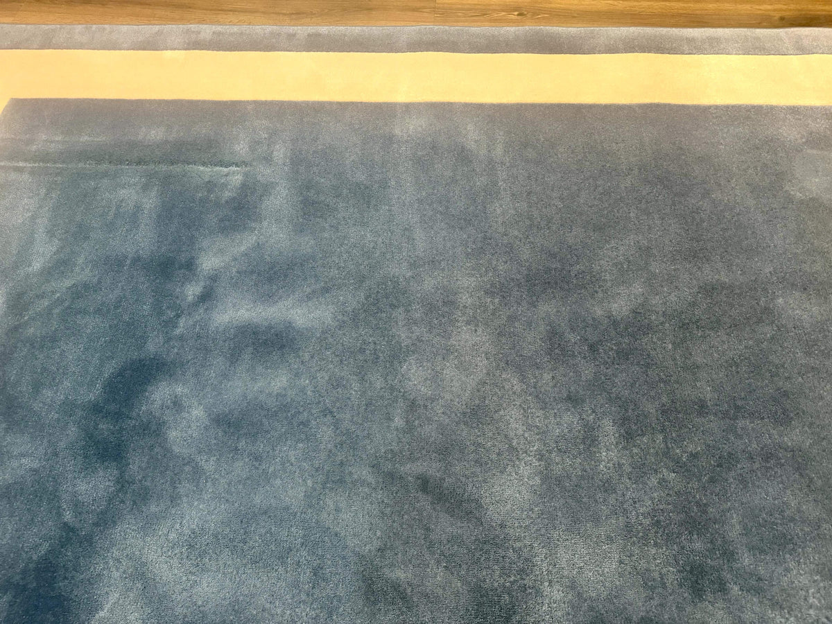 Blue and Cream Square Rug | 10x10 ft, Large Square Carpet