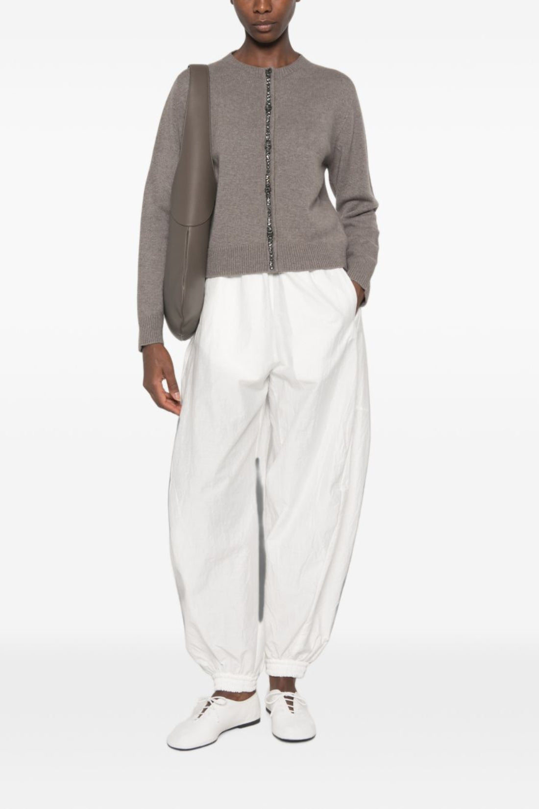 Embellished Wool Cashmere Silk Cardigan