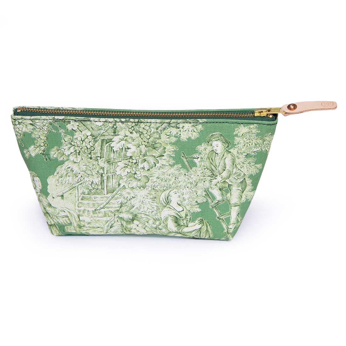 Vintage Emerald Toile Travel Clutch