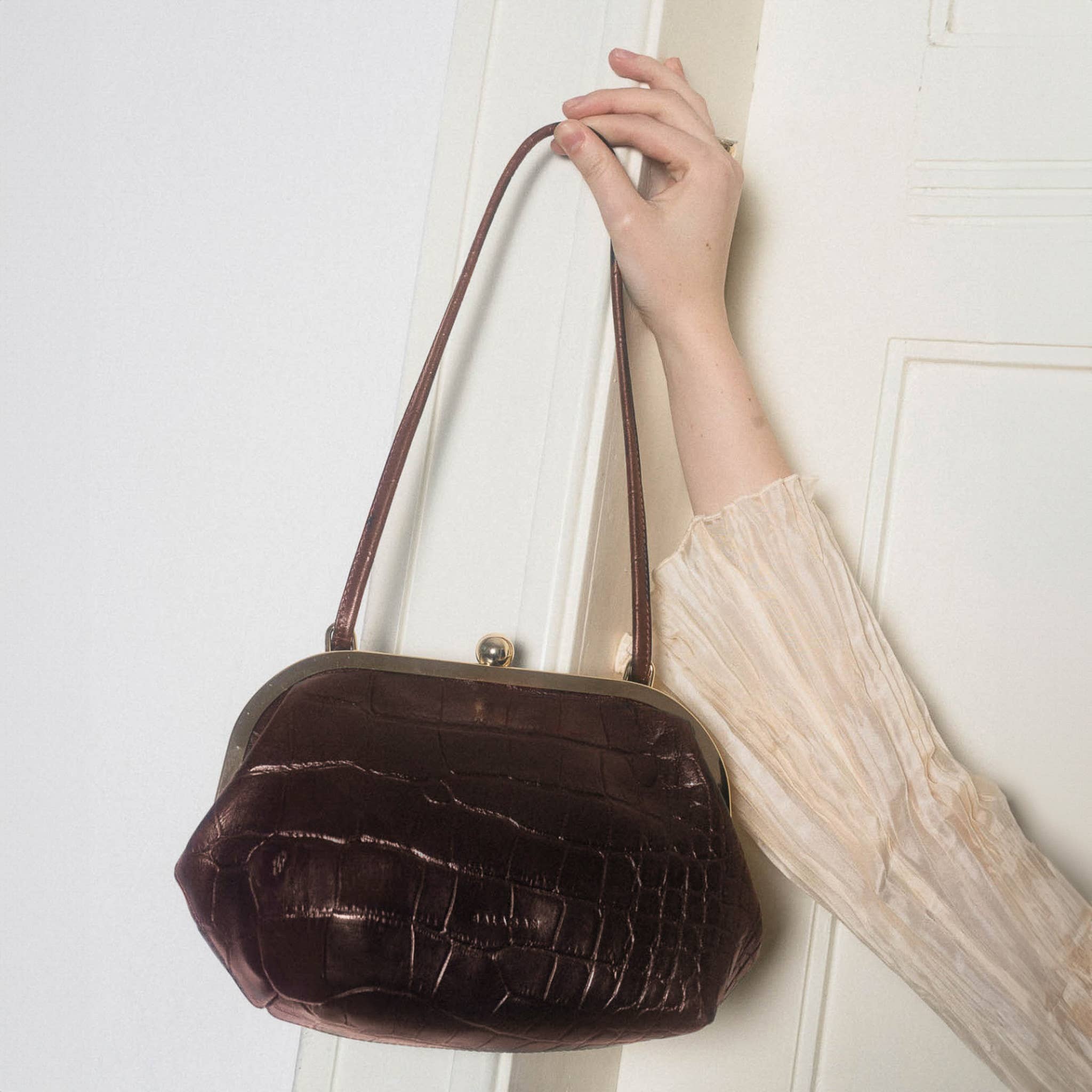 Sicily Bag in Brown Croco