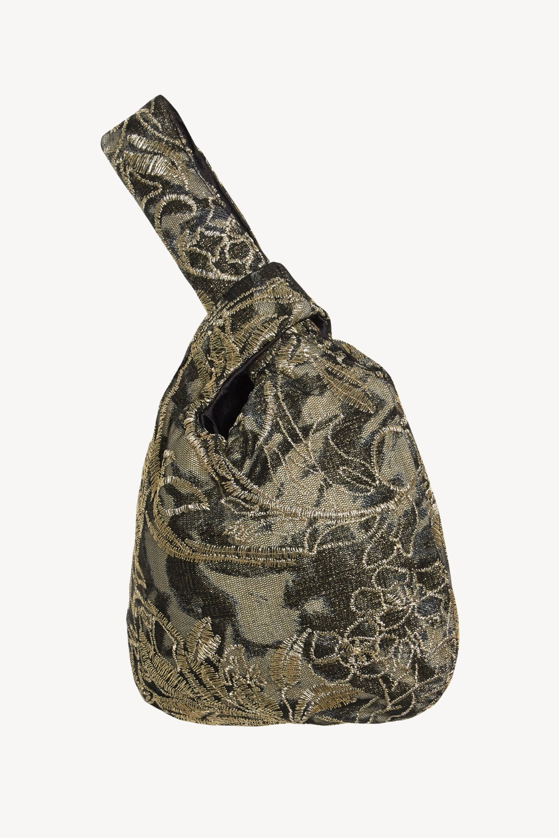 Golden & Black Italian Lace Pouch Bag