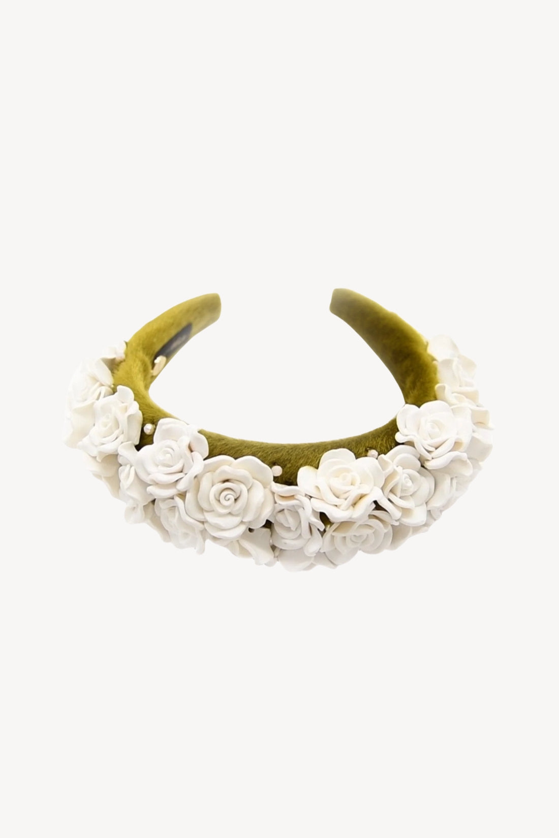 Olive Green Floral Vanilla Headband