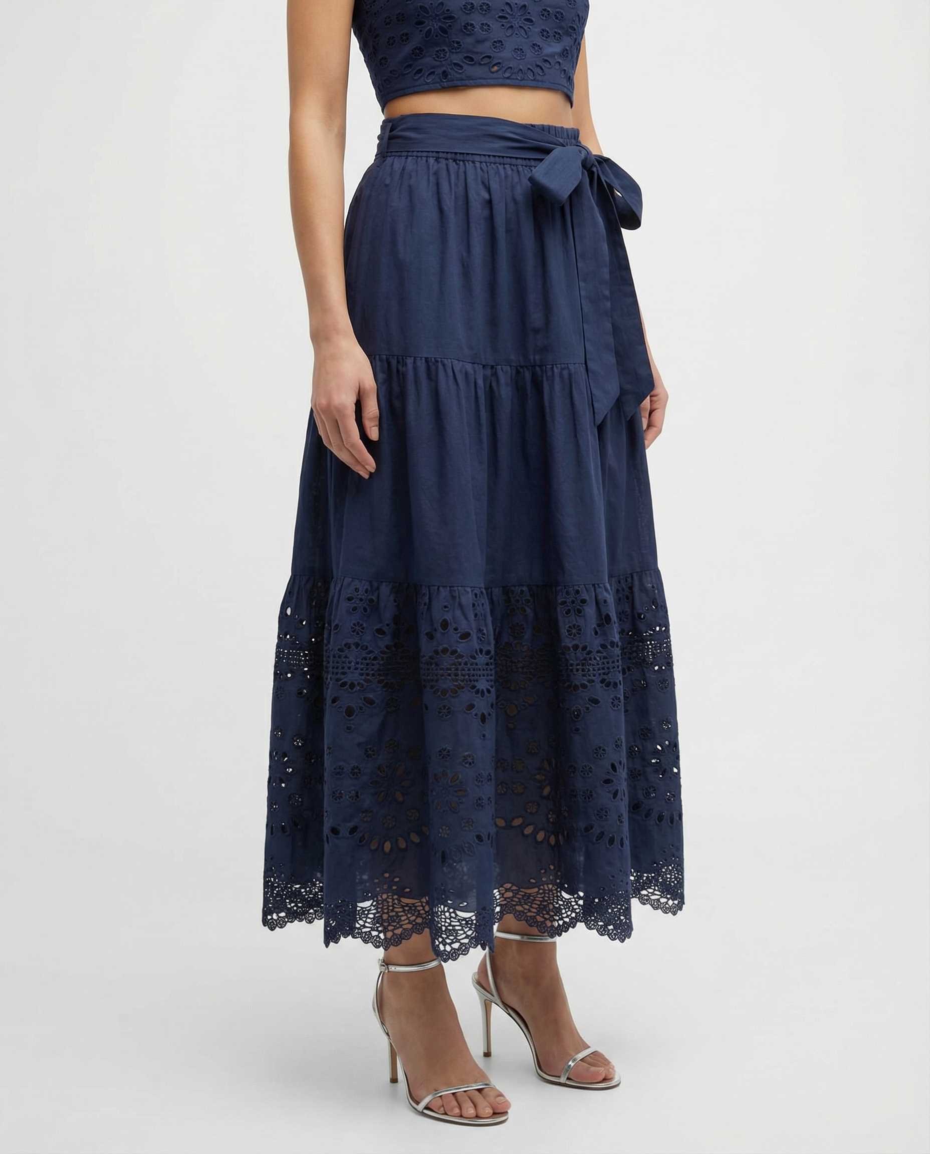 Jenni Skirt In Navy Calypso Eyelet