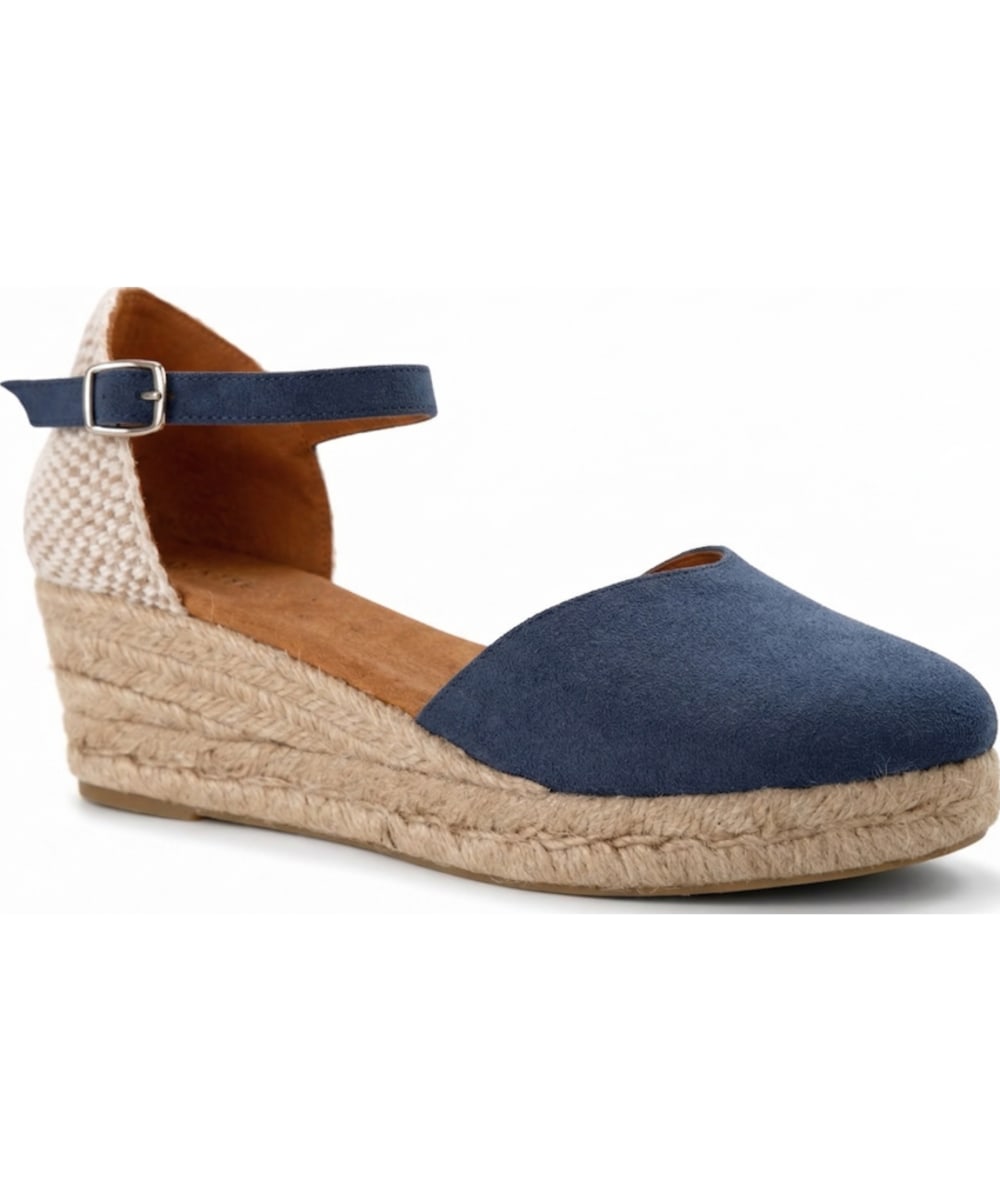 Jimena French Blue Wedge Sandals