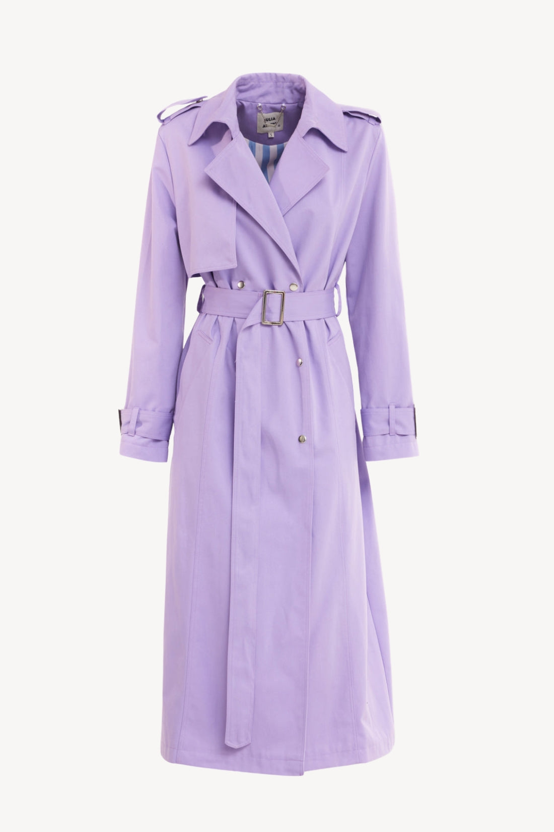 Lavender colored trench coat