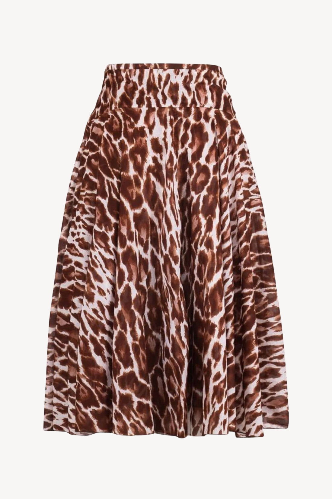 Aster Dior Leopard Midi Skirt w/ Yoke