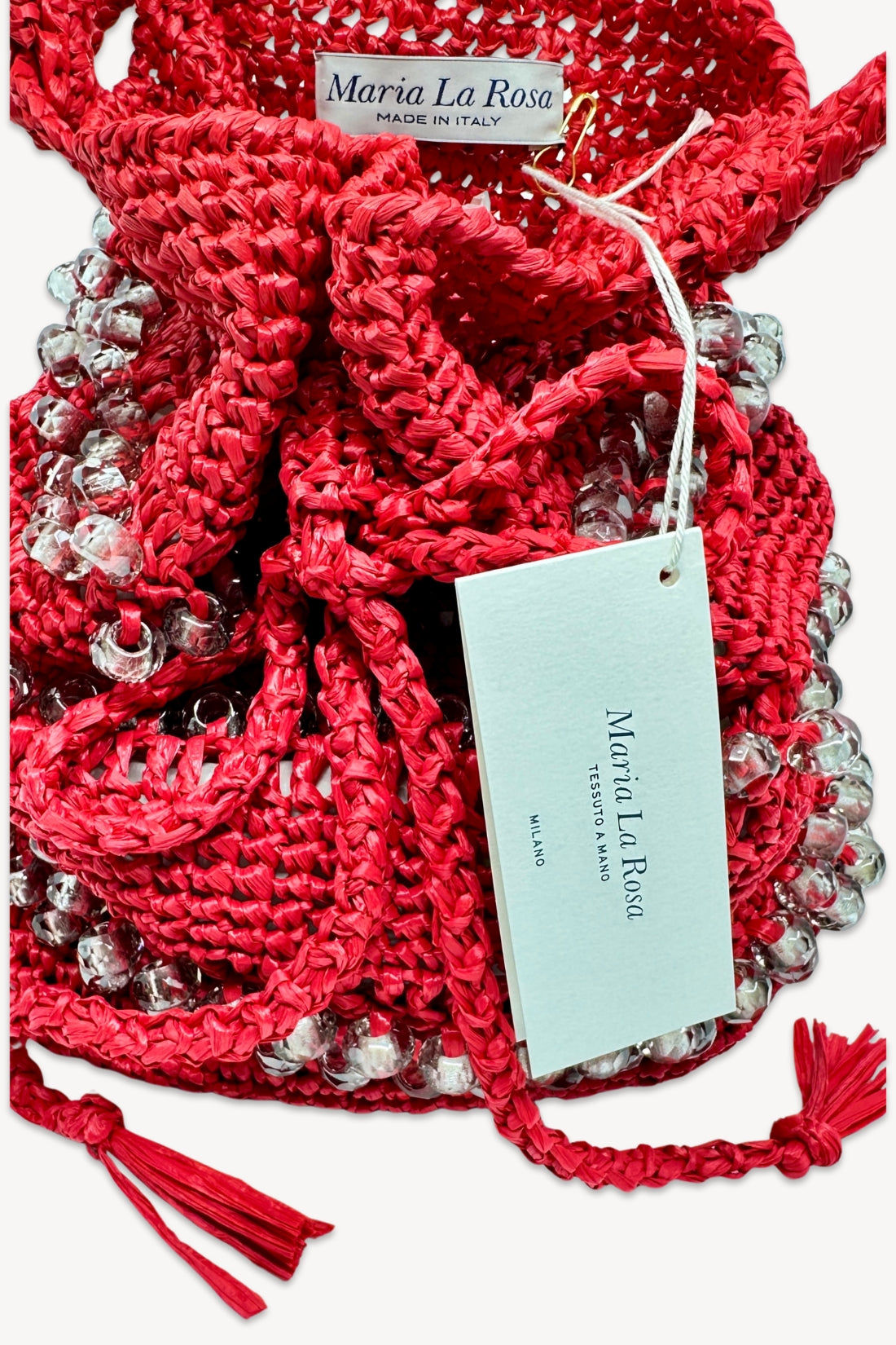 Red Crystal Bucket Bag