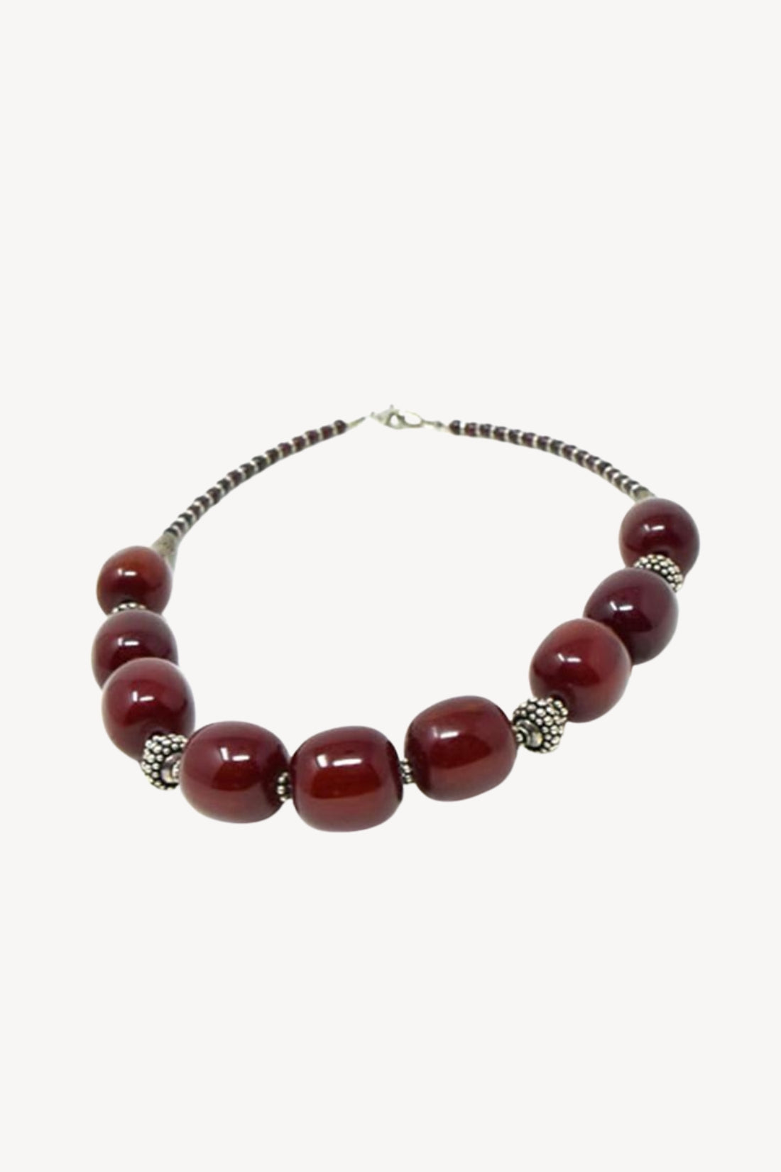 African Maroon Amber Neckline Necklace N.3