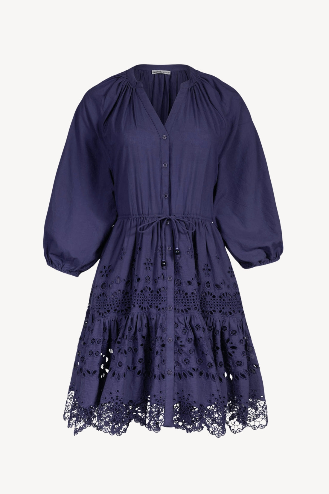 Sam Dress In Navy Calypso Eyelet
