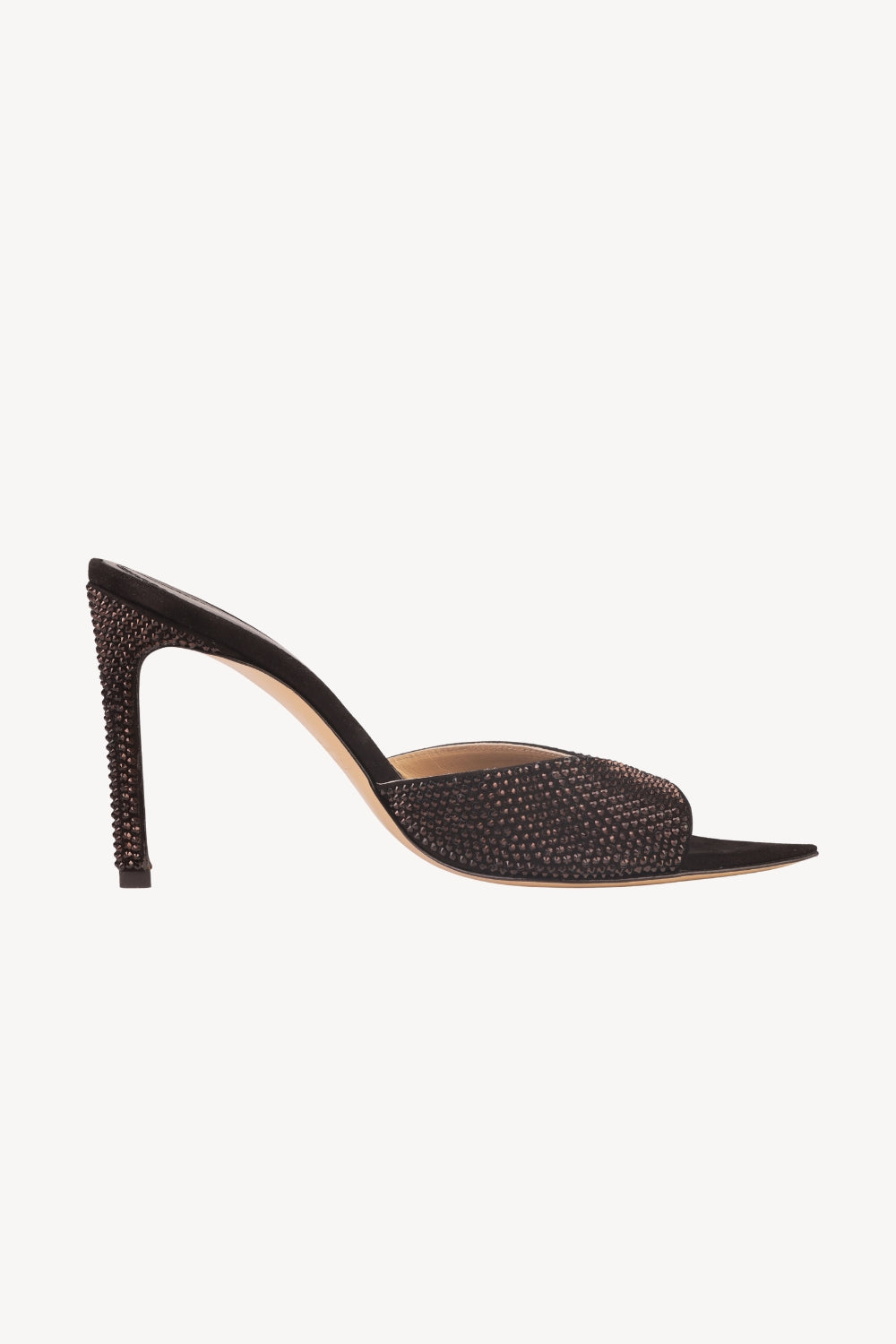 Noir Allure Mule | Black Suede Mule with Italian Rhinestones