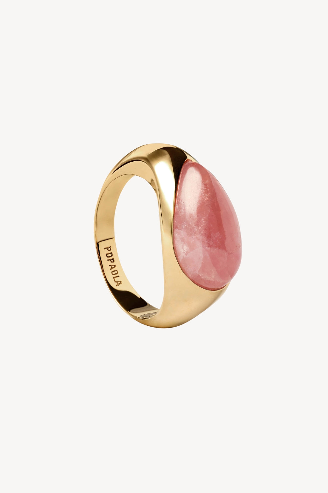 Rhodochrosite Luna Stamp Ring