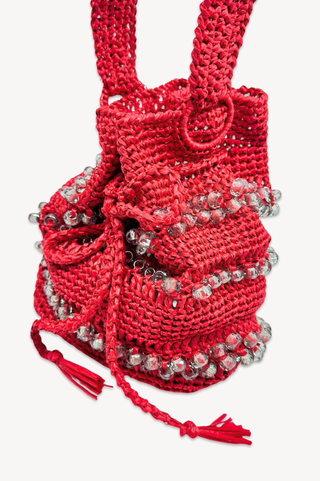 Red Crystal Bucket Bag