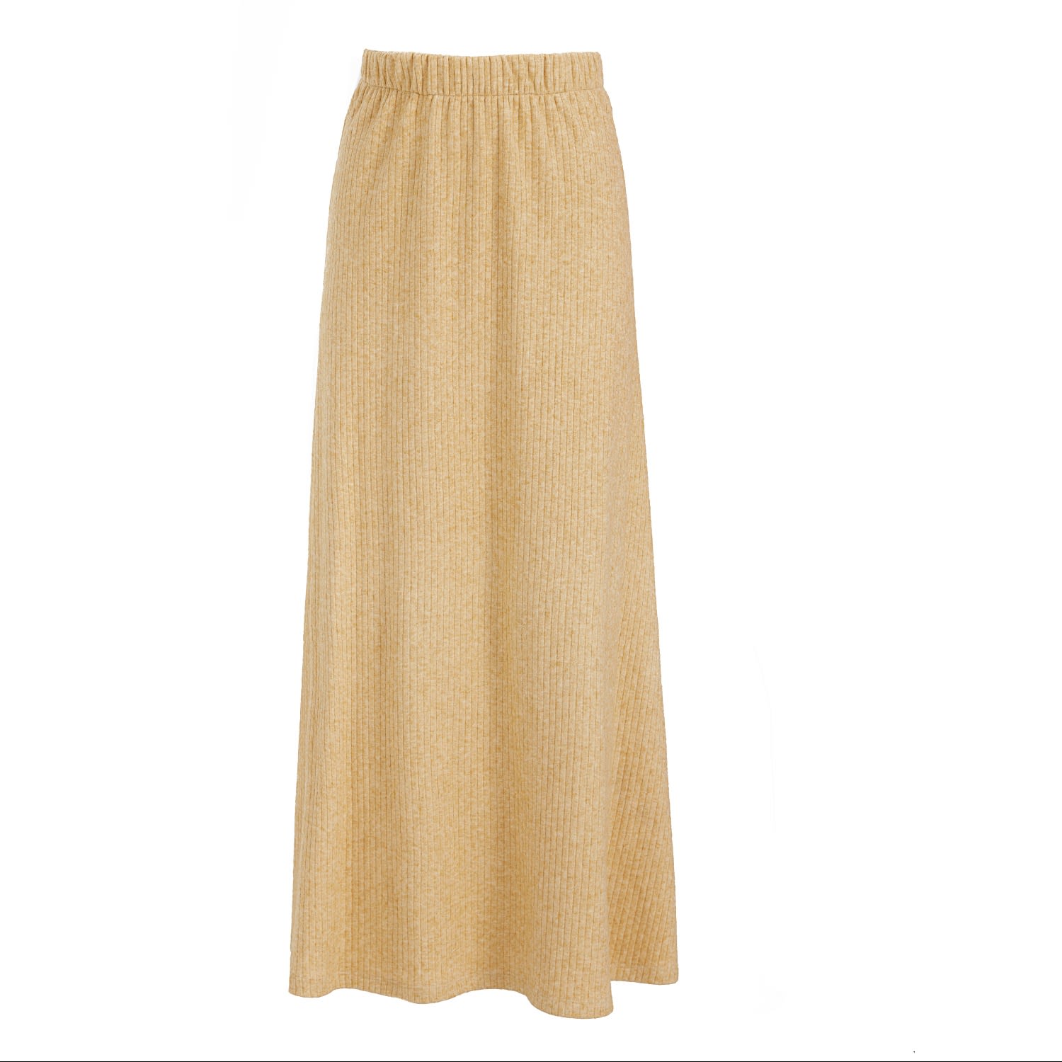 Rib Knit Suit Asymmetric Blouse & Basik Skirt Yellow & Orange - Julia Allert