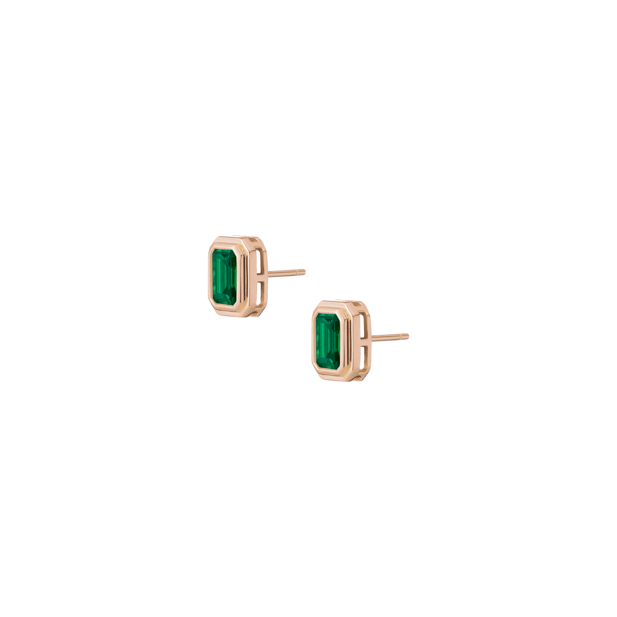 Lab Grown Emerald Heirloom Stud Earrings