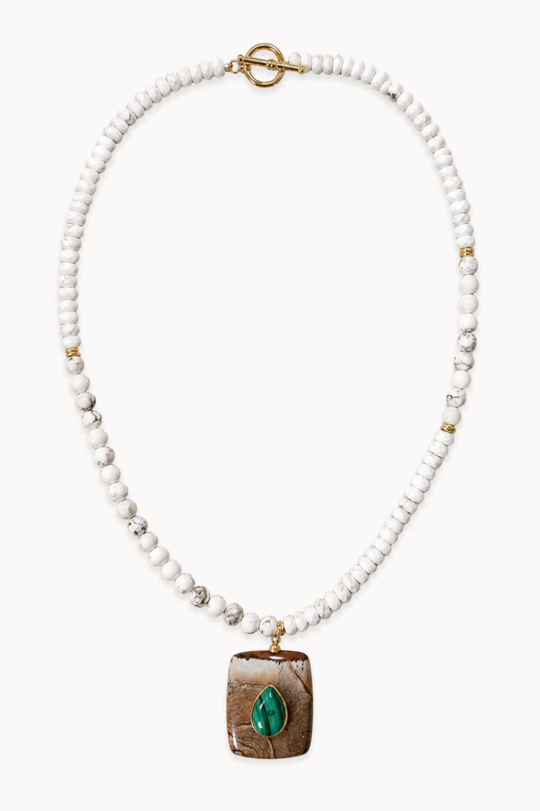 Santara White Howlite Turquoise Necklace