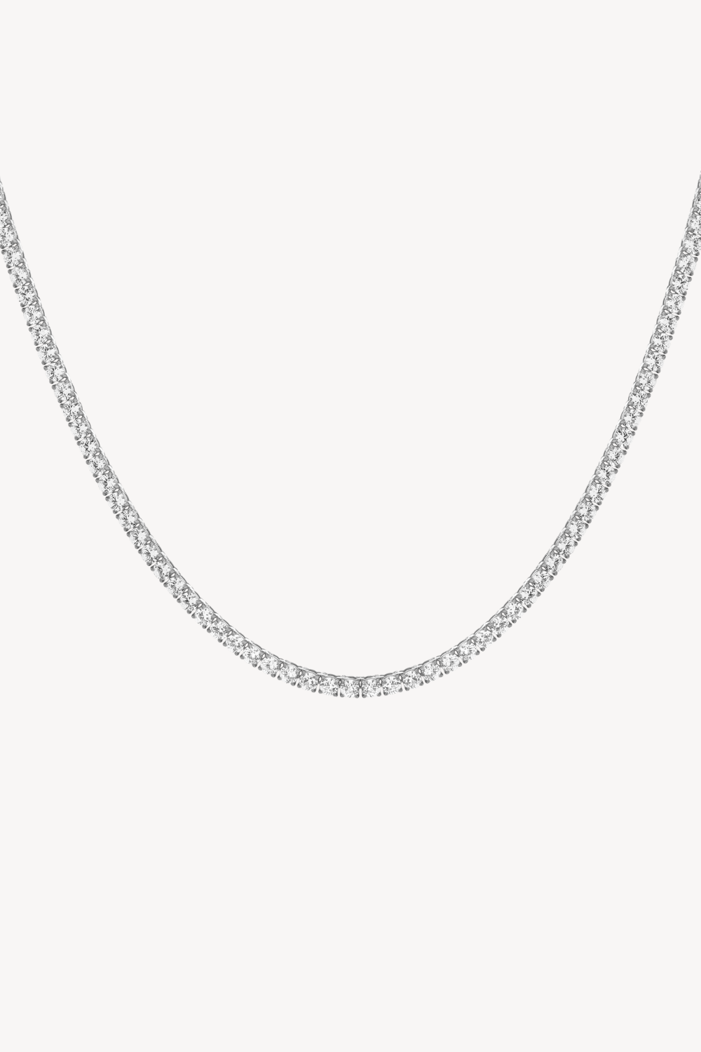 Unbreakable Lab Grown White Sapphire Tennis Necklace