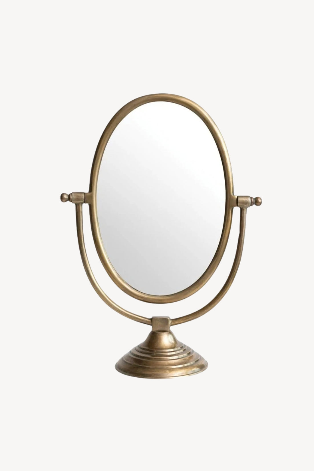Austine Framed Mirror on Stand | Antique Brass Finish