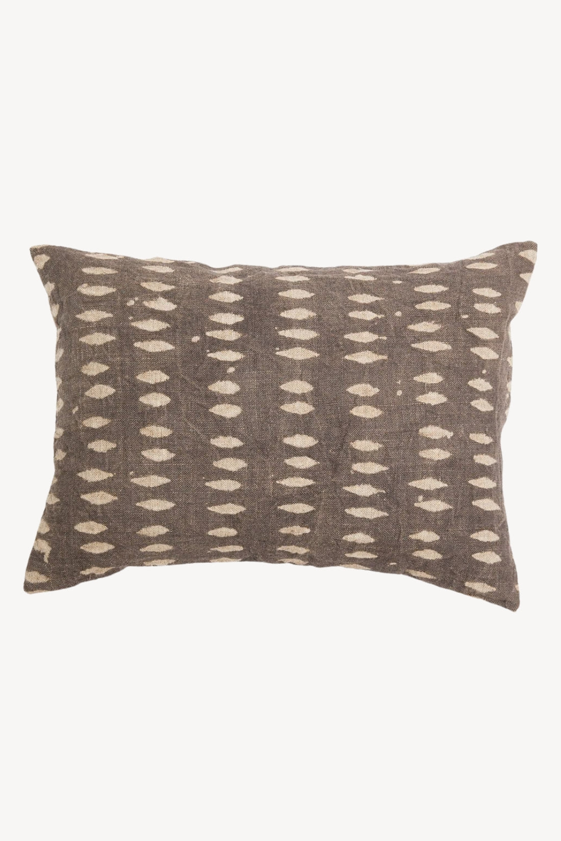 Vina Linen Block Print Throw Pillow Cover, Sand